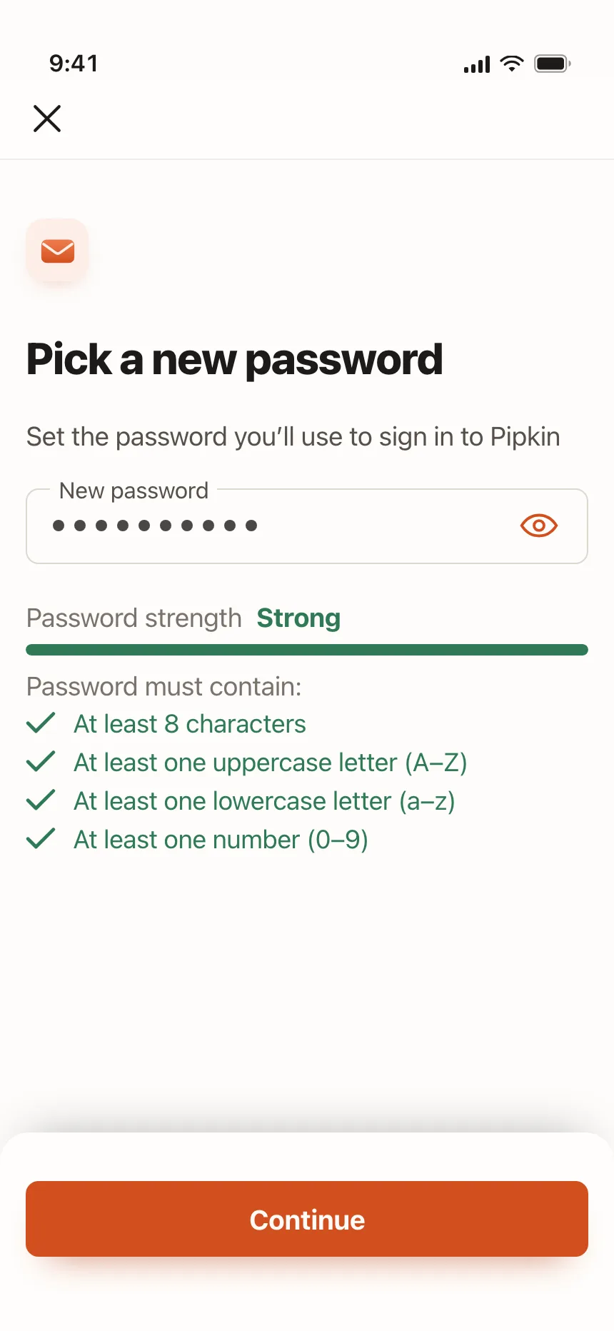 Reset password