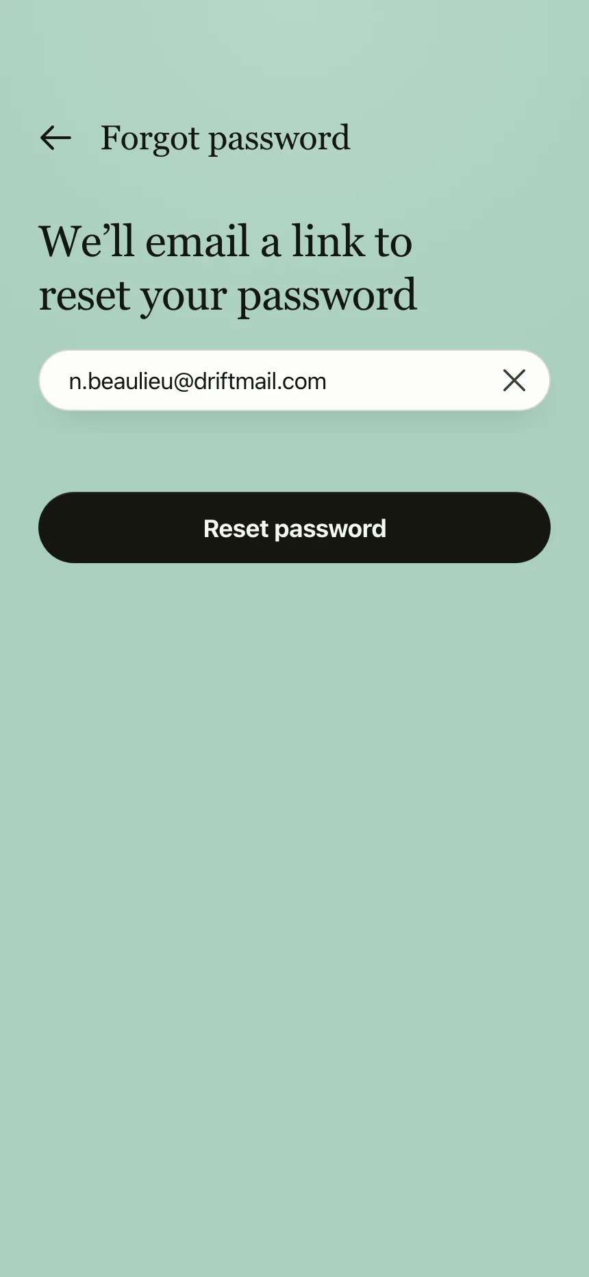 Reset password