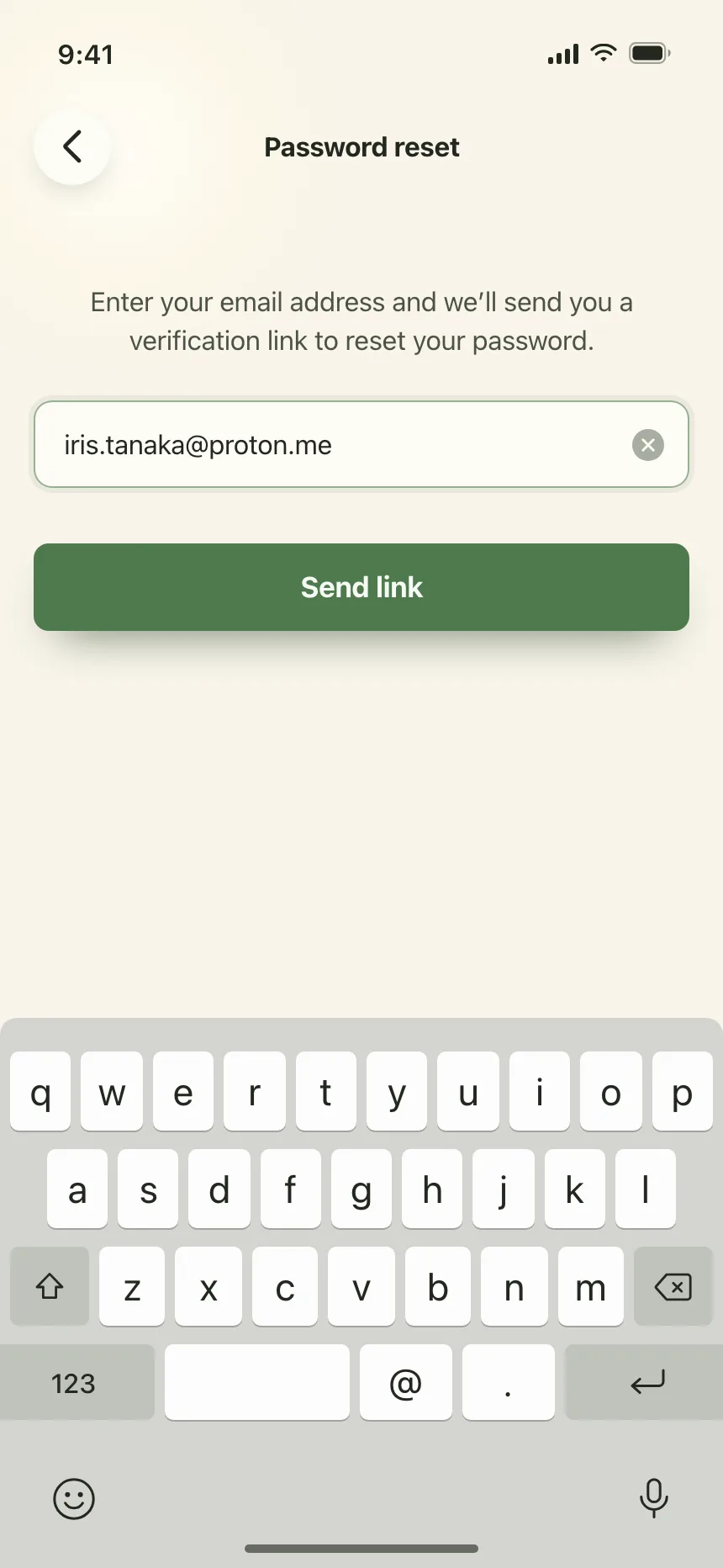 Reset password