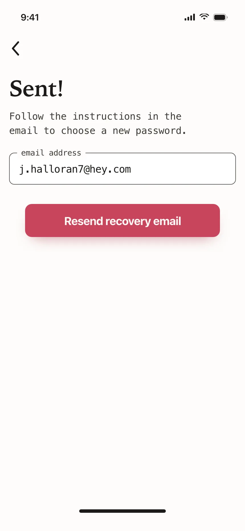 Reset password