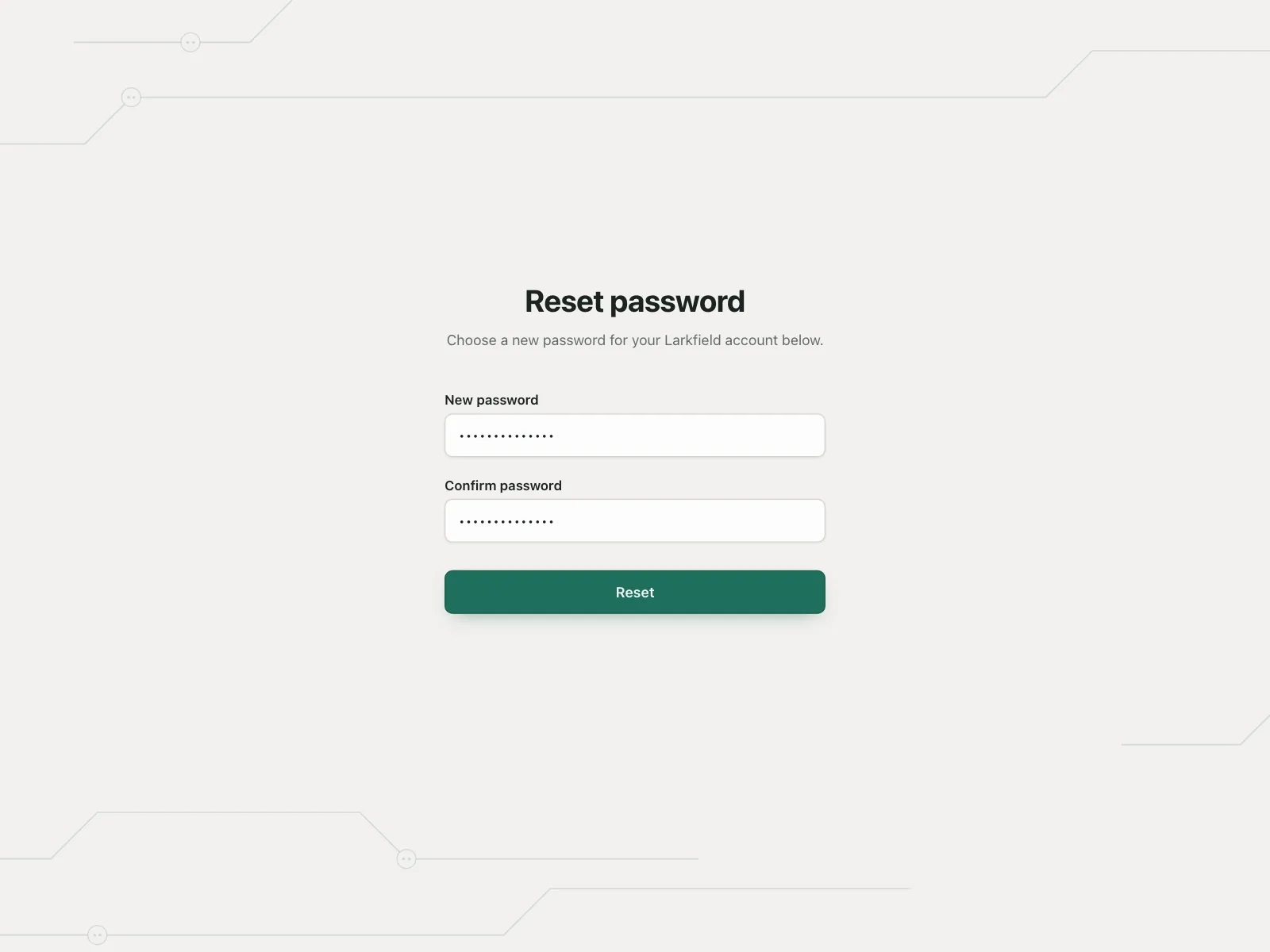 Reset password