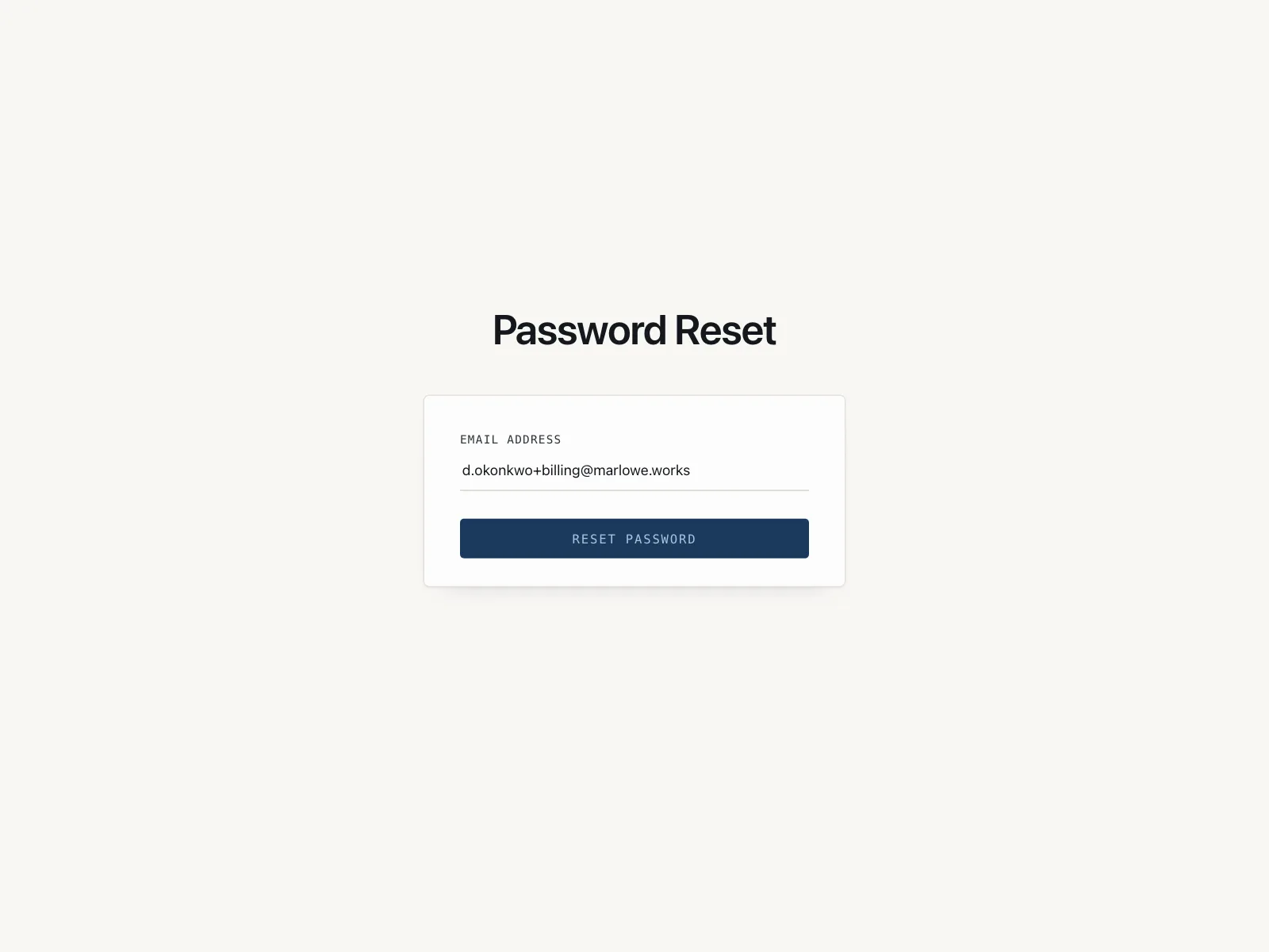 Reset password
