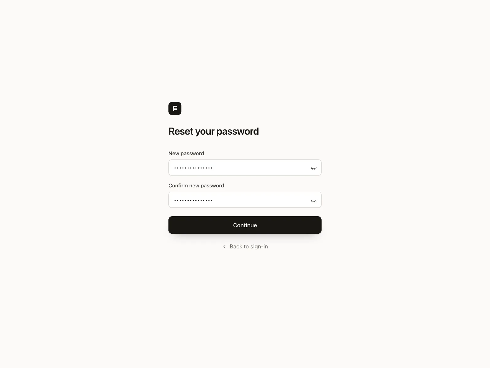 Reset password