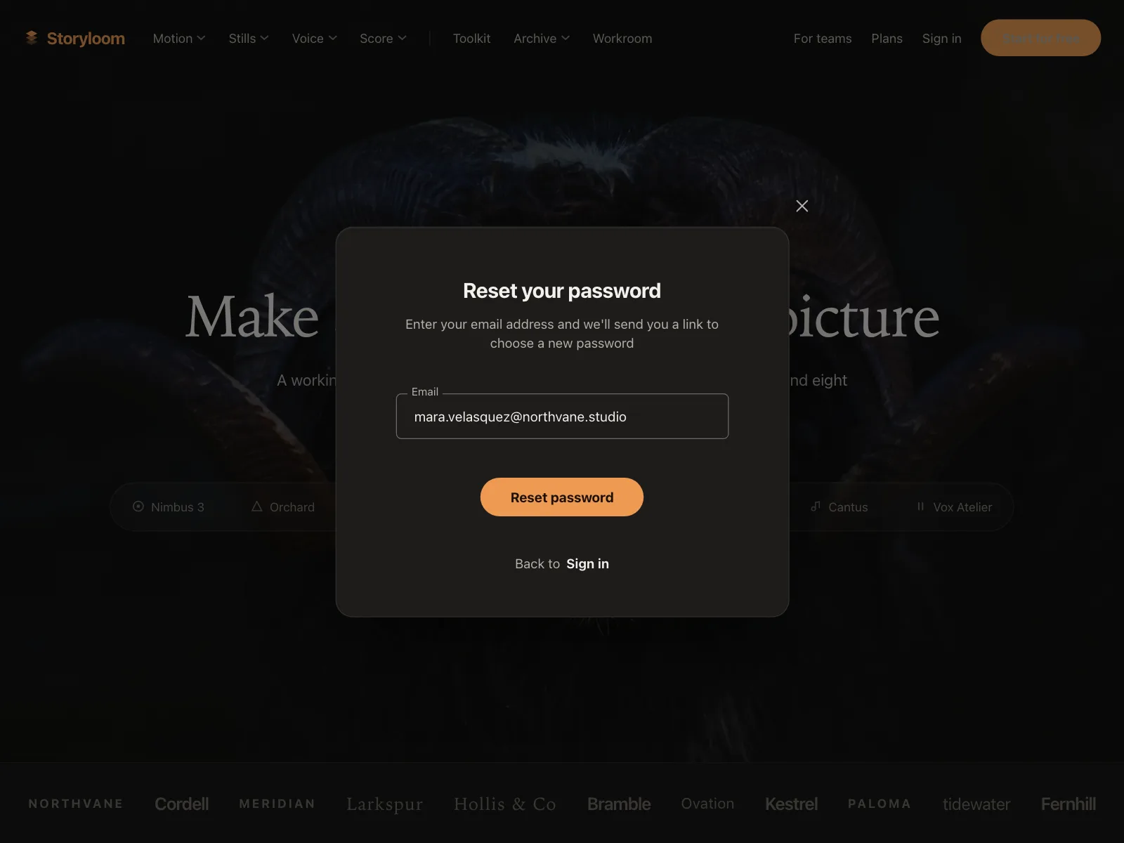 Reset password