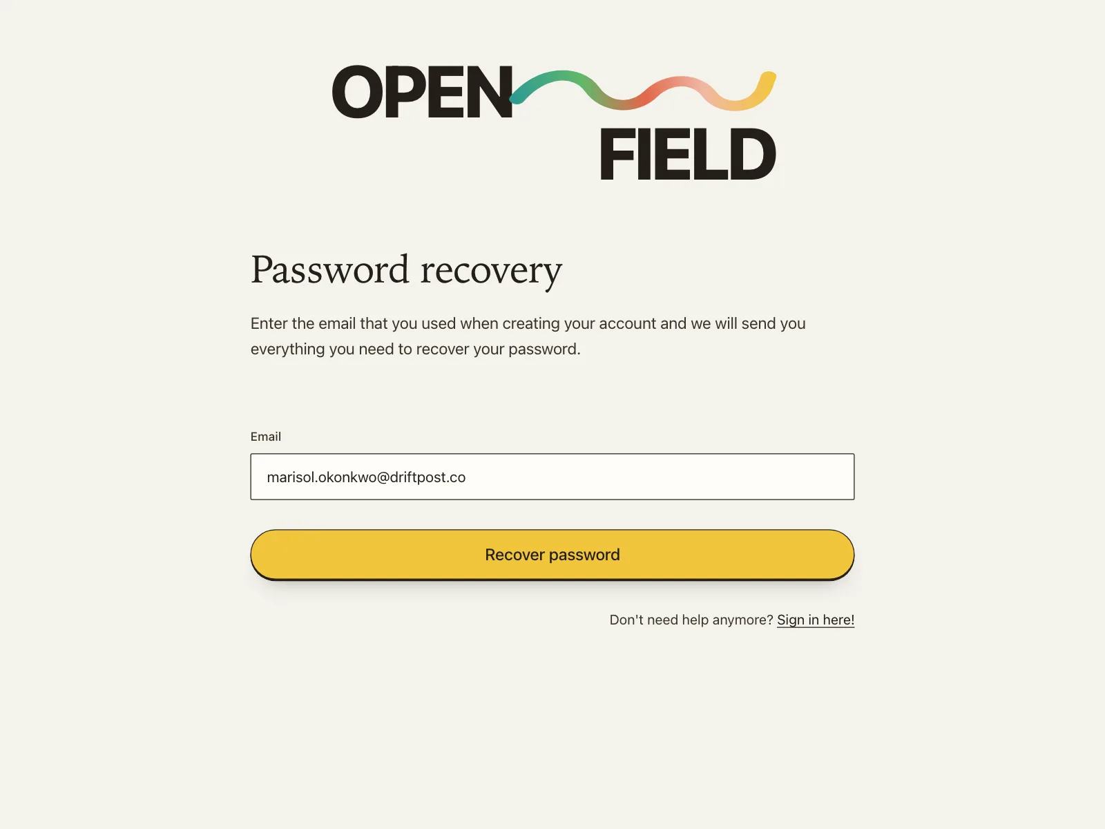 Reset password