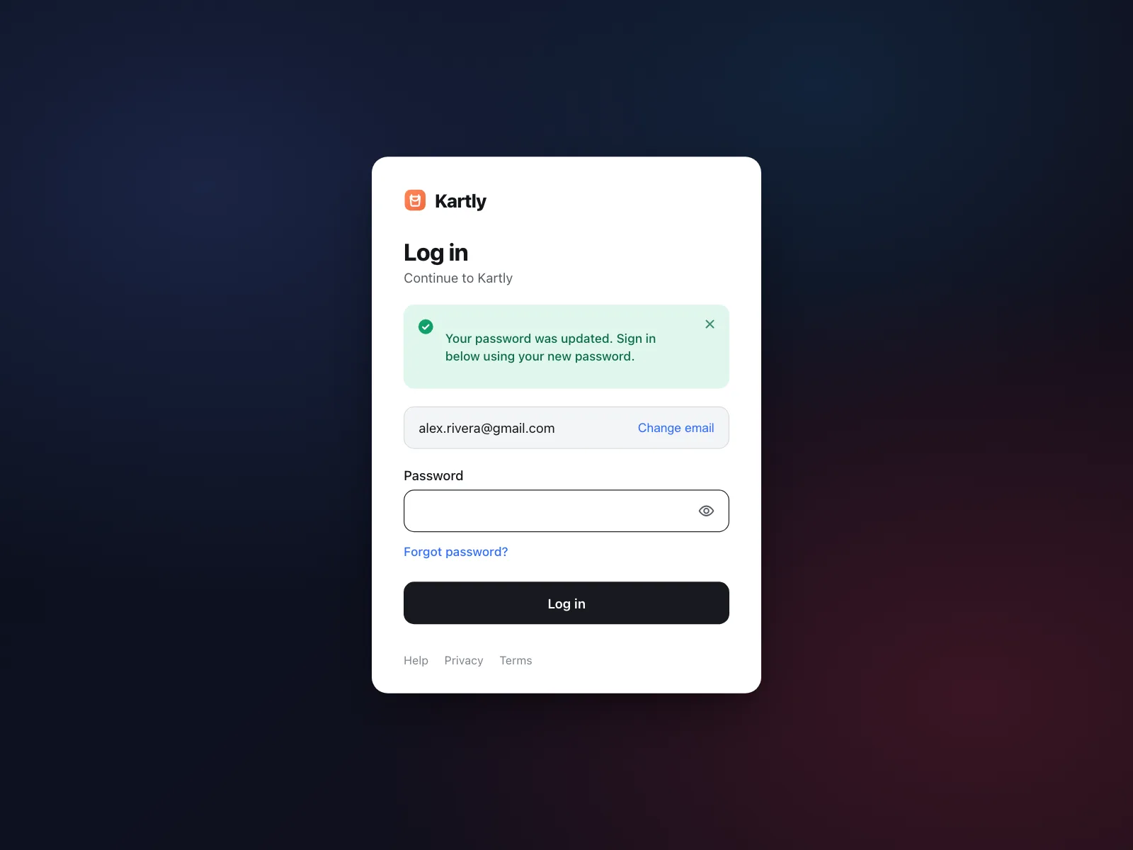 Reset password
