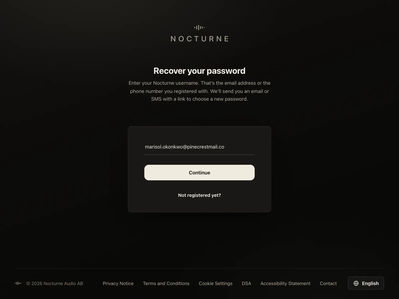 Reset password
