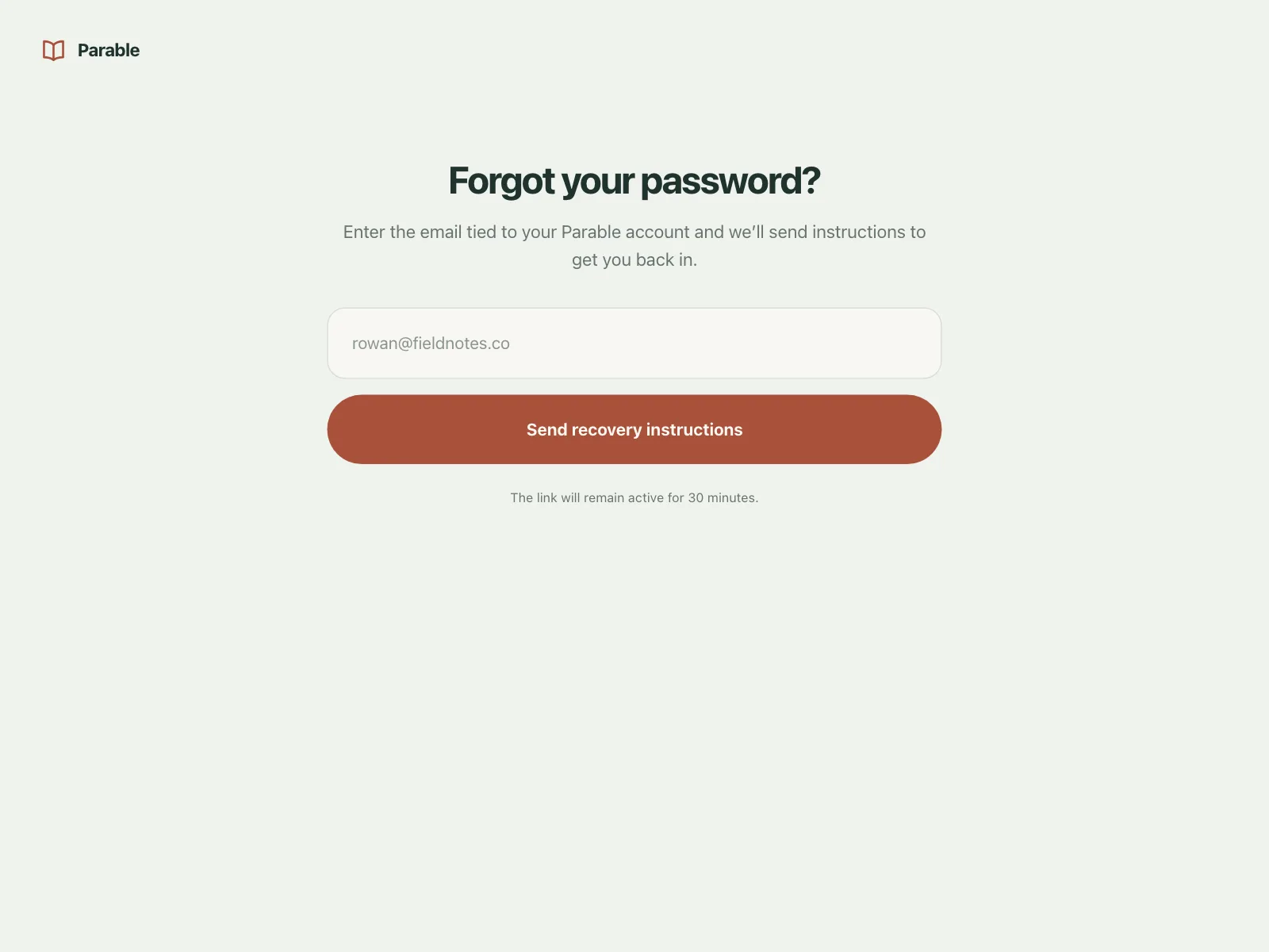 Reset password
