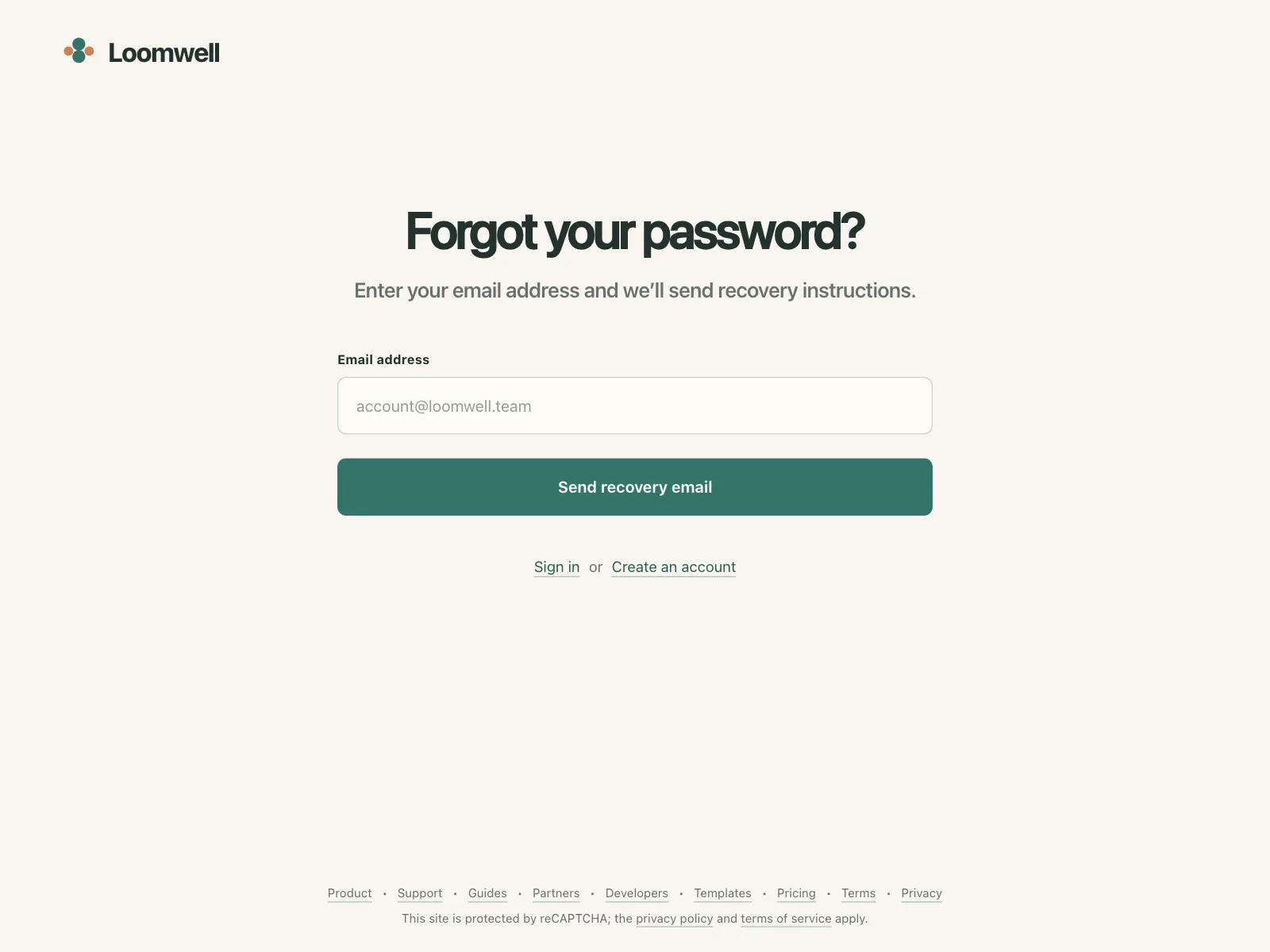Reset password