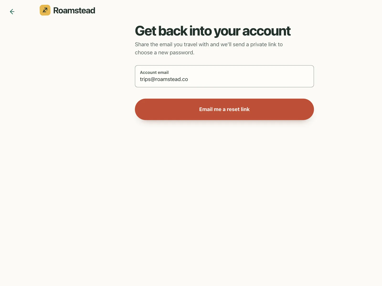 Reset password