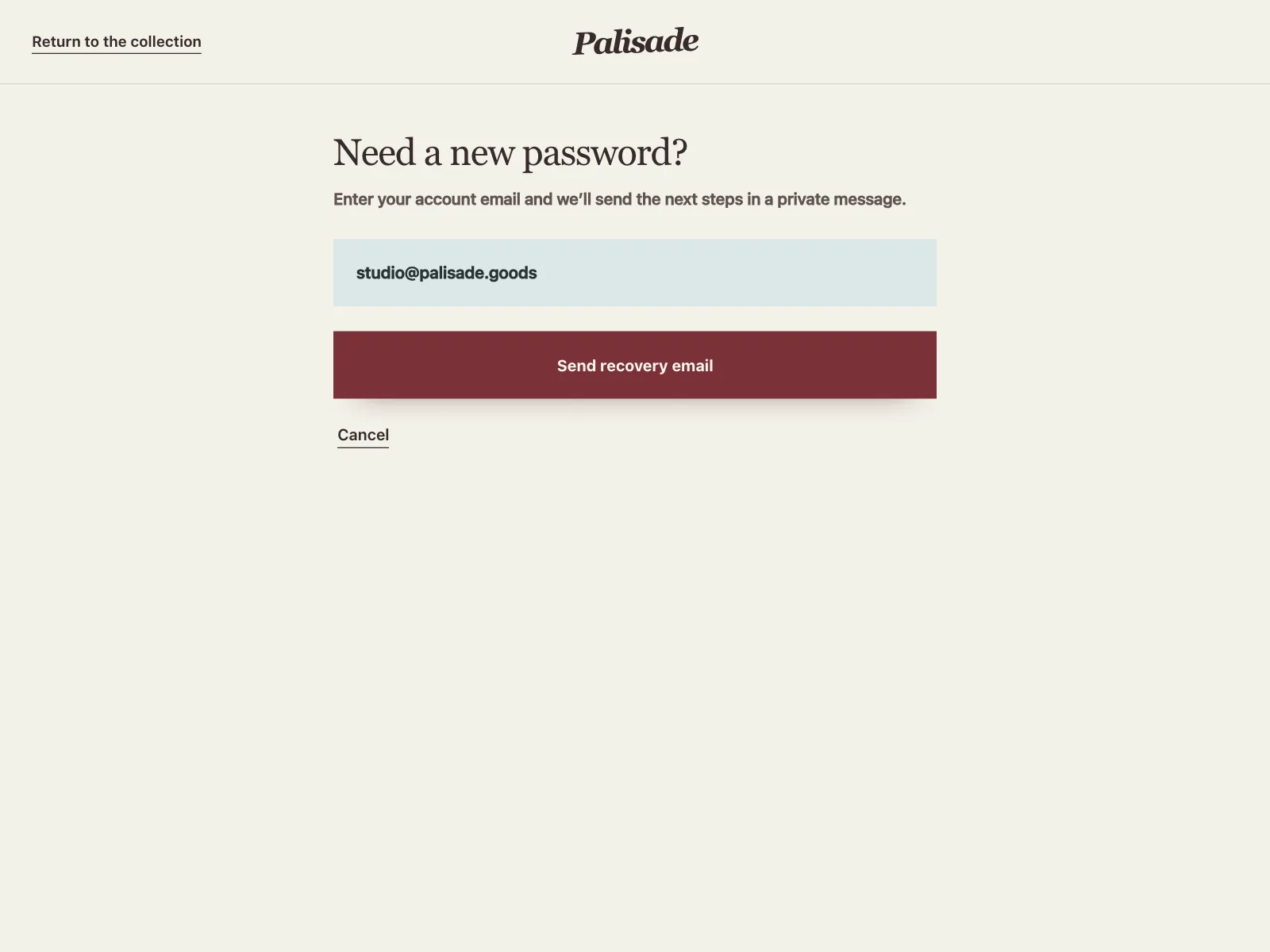 Reset password