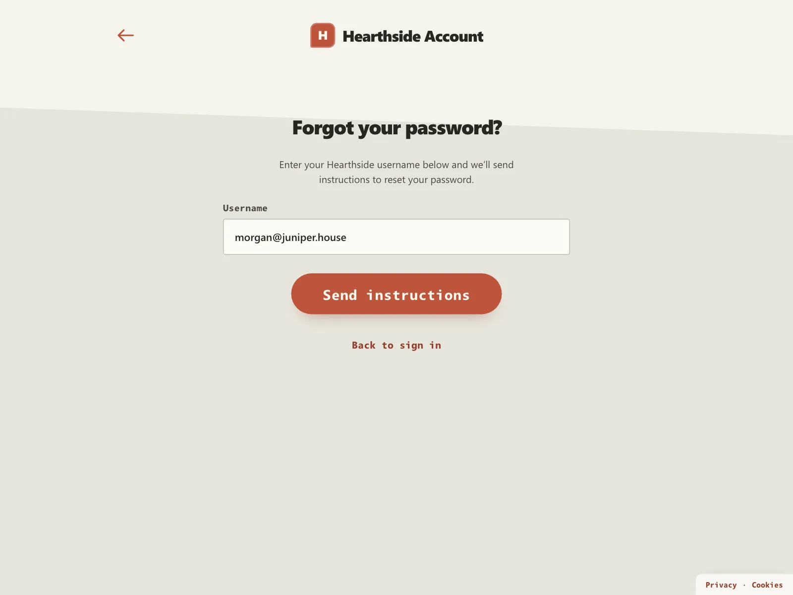 Reset password