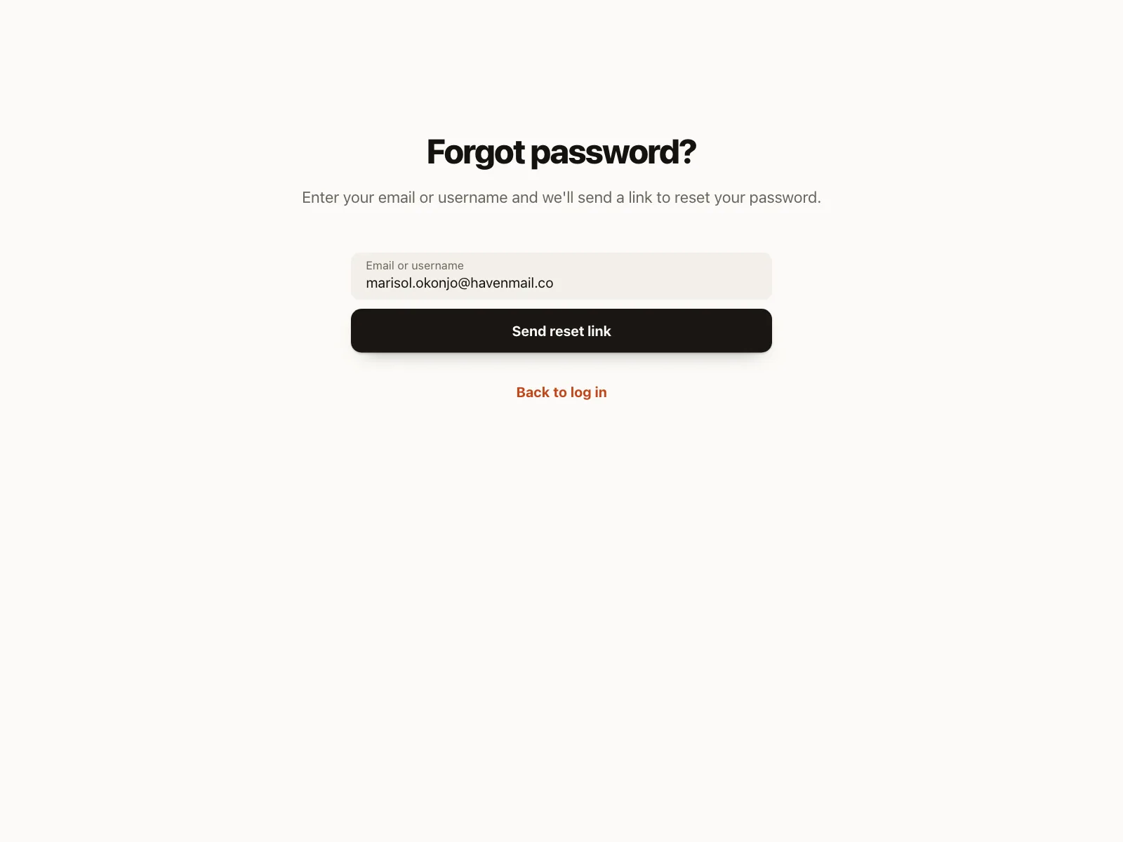Reset password