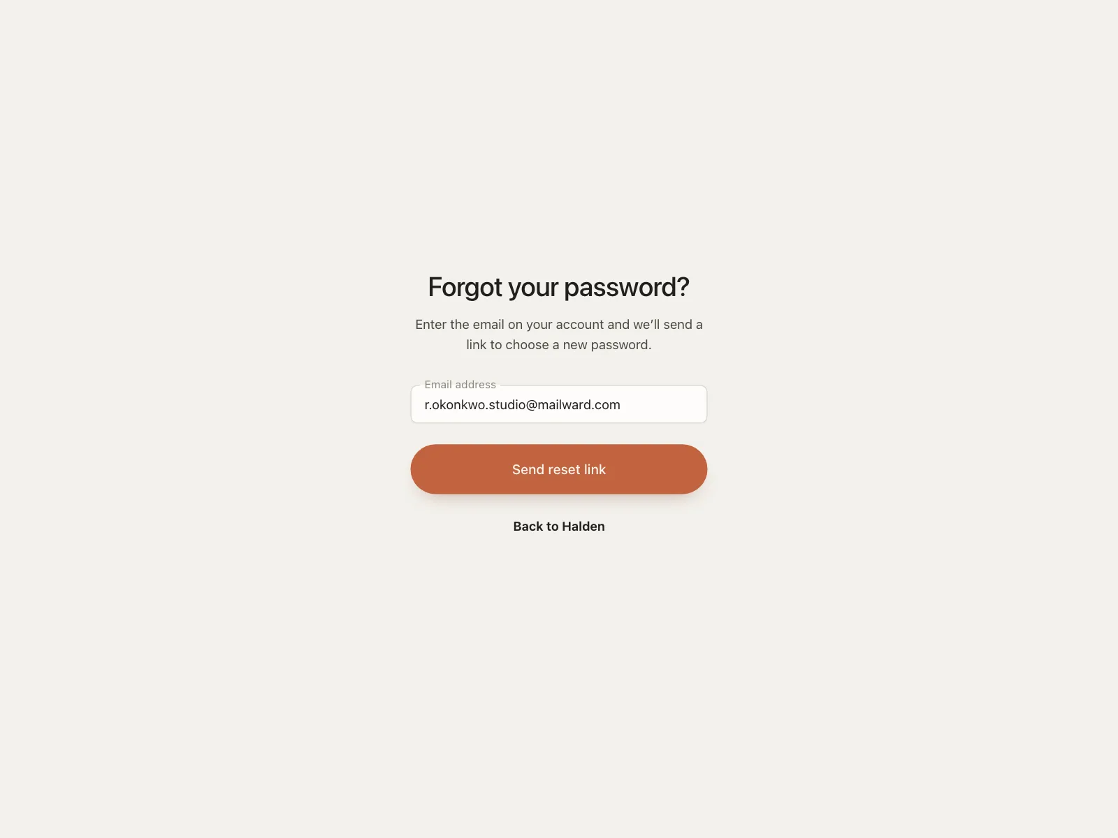 Reset password