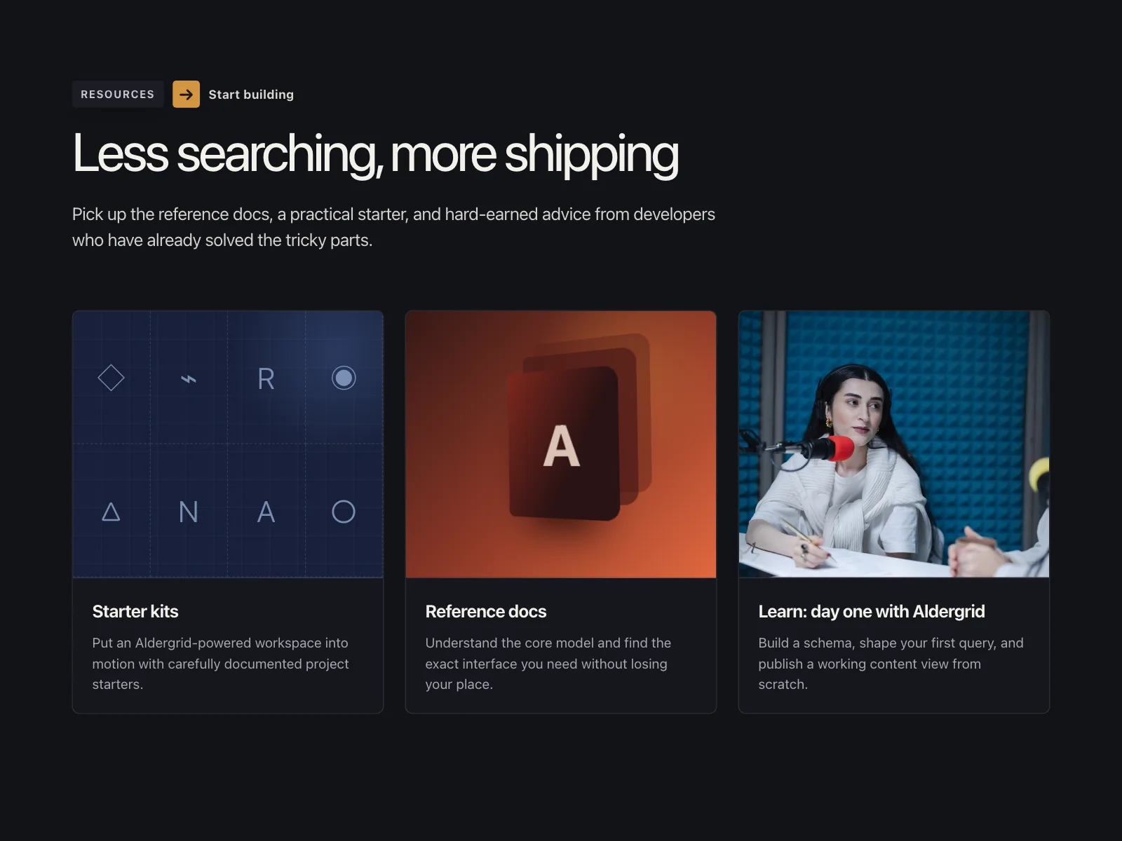Resources page