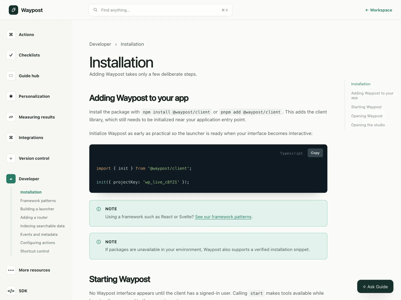 Resources page