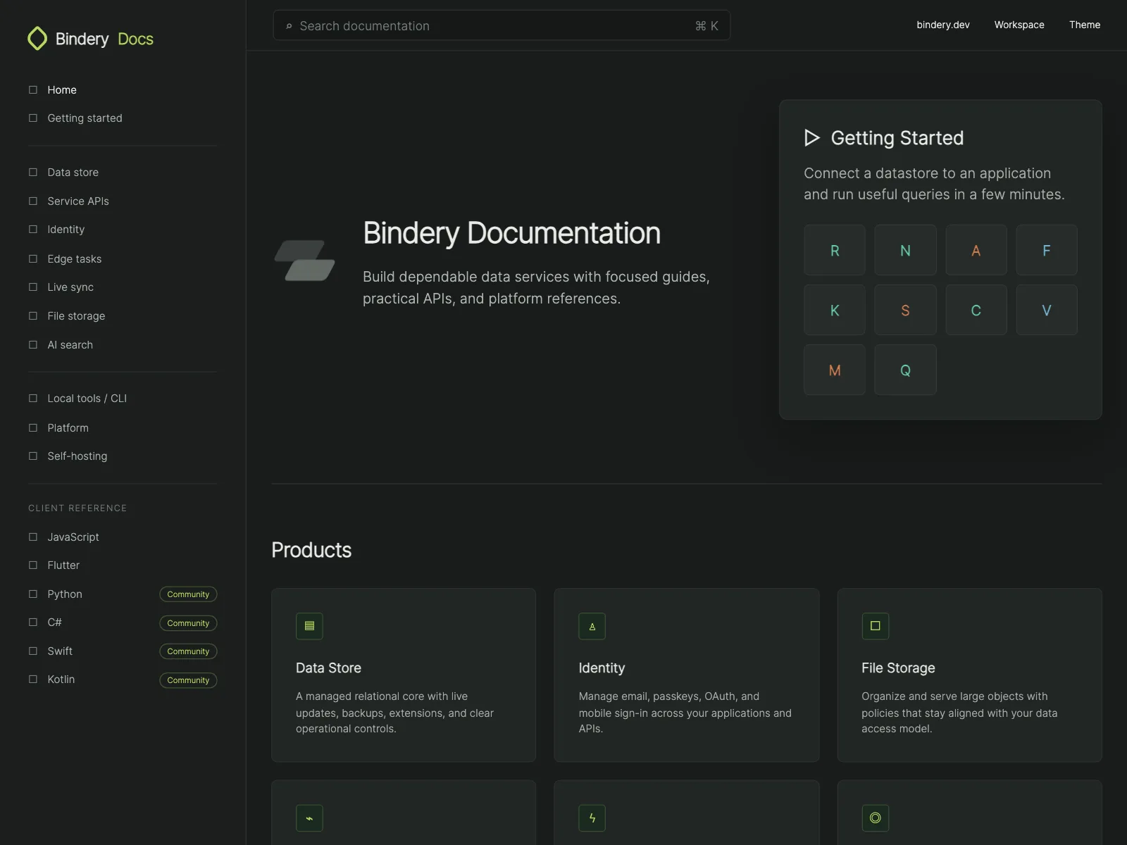 Resources page