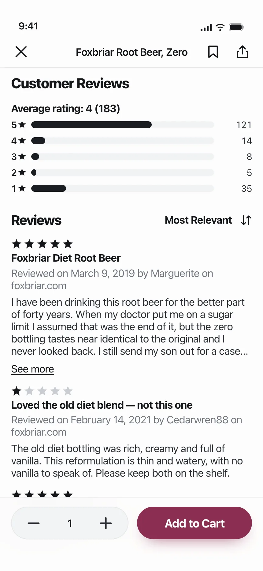 Reviews & Ratings