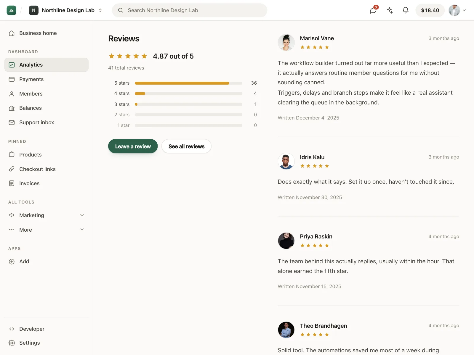 Reviews & Ratings