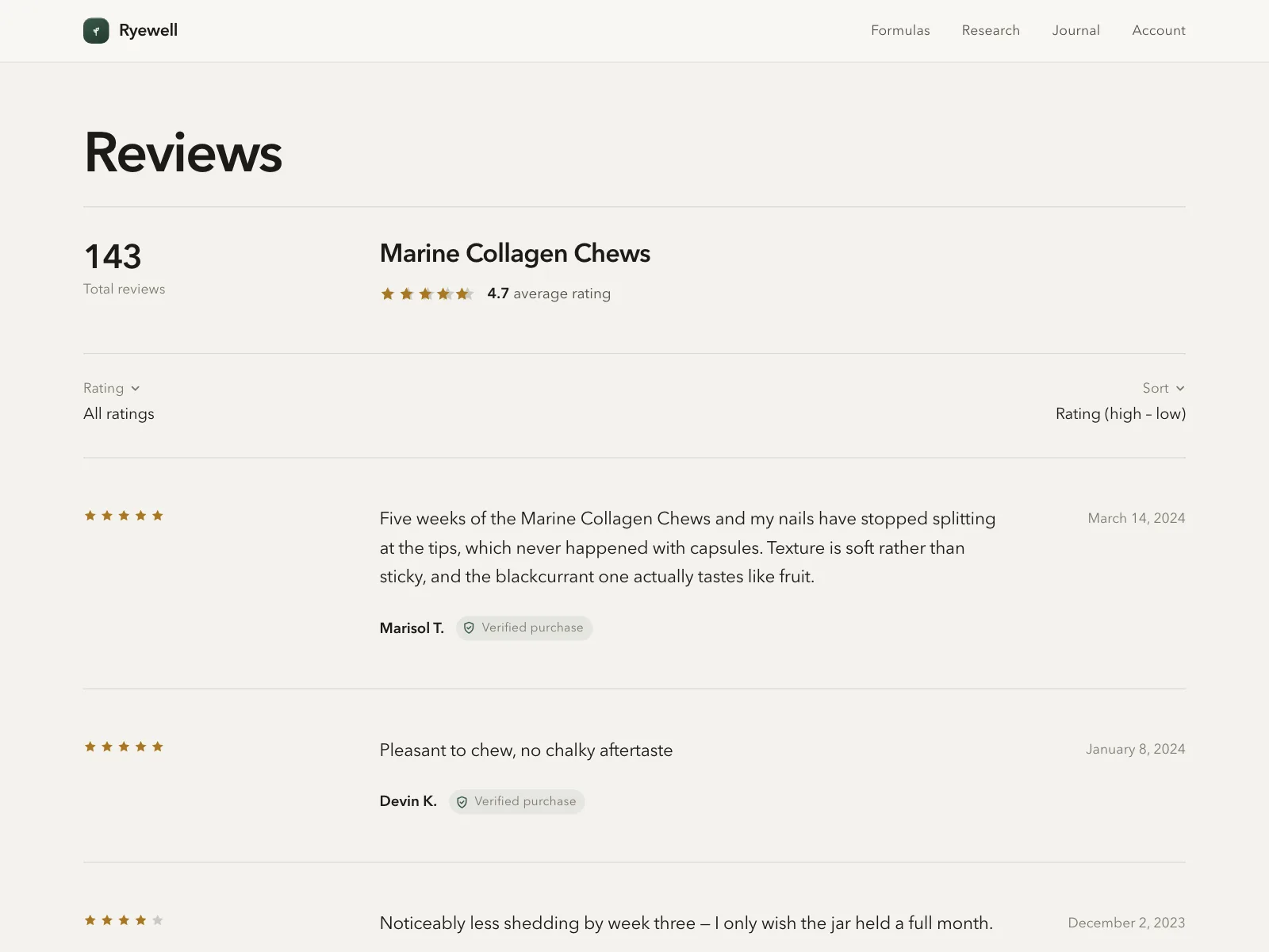 Reviews & Ratings