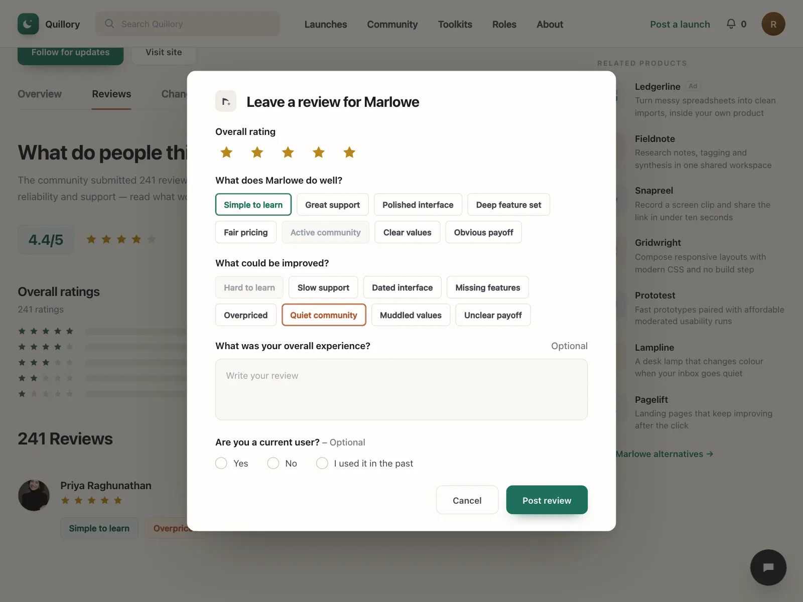 Reviews & Ratings