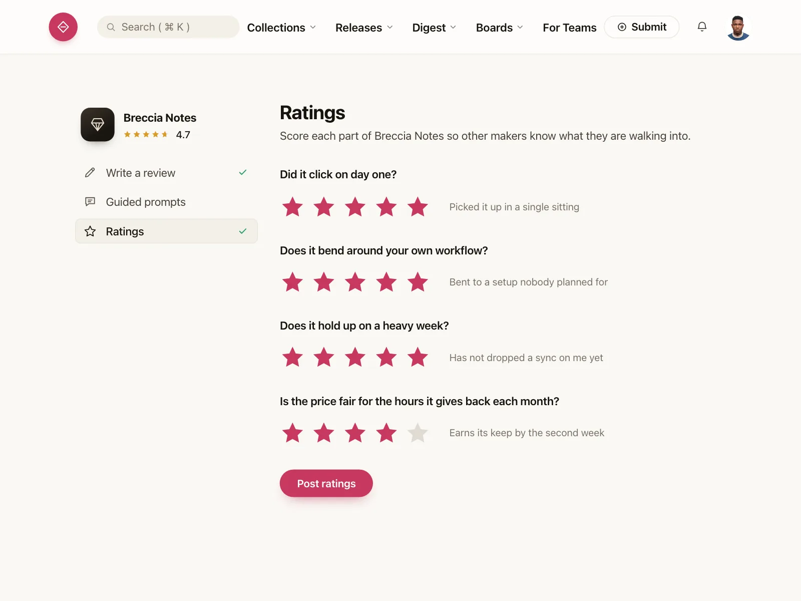 Reviews & Ratings