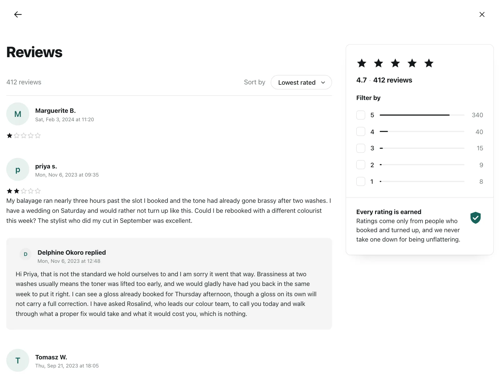 Reviews & Ratings