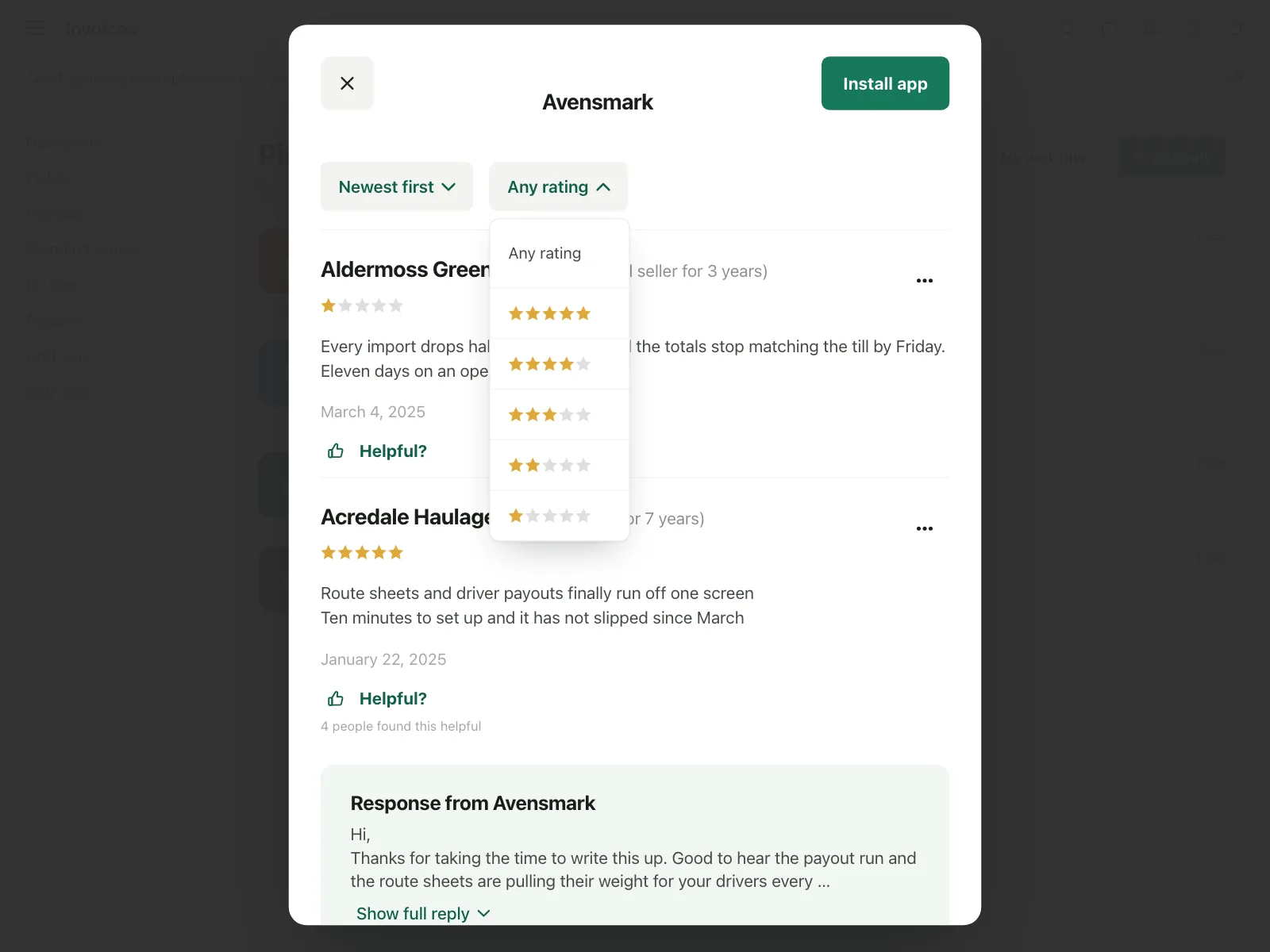 Reviews & Ratings