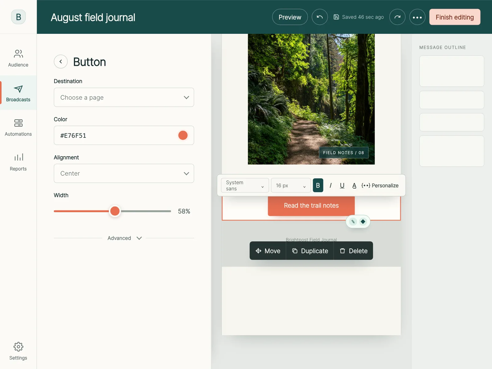 Rich text editor