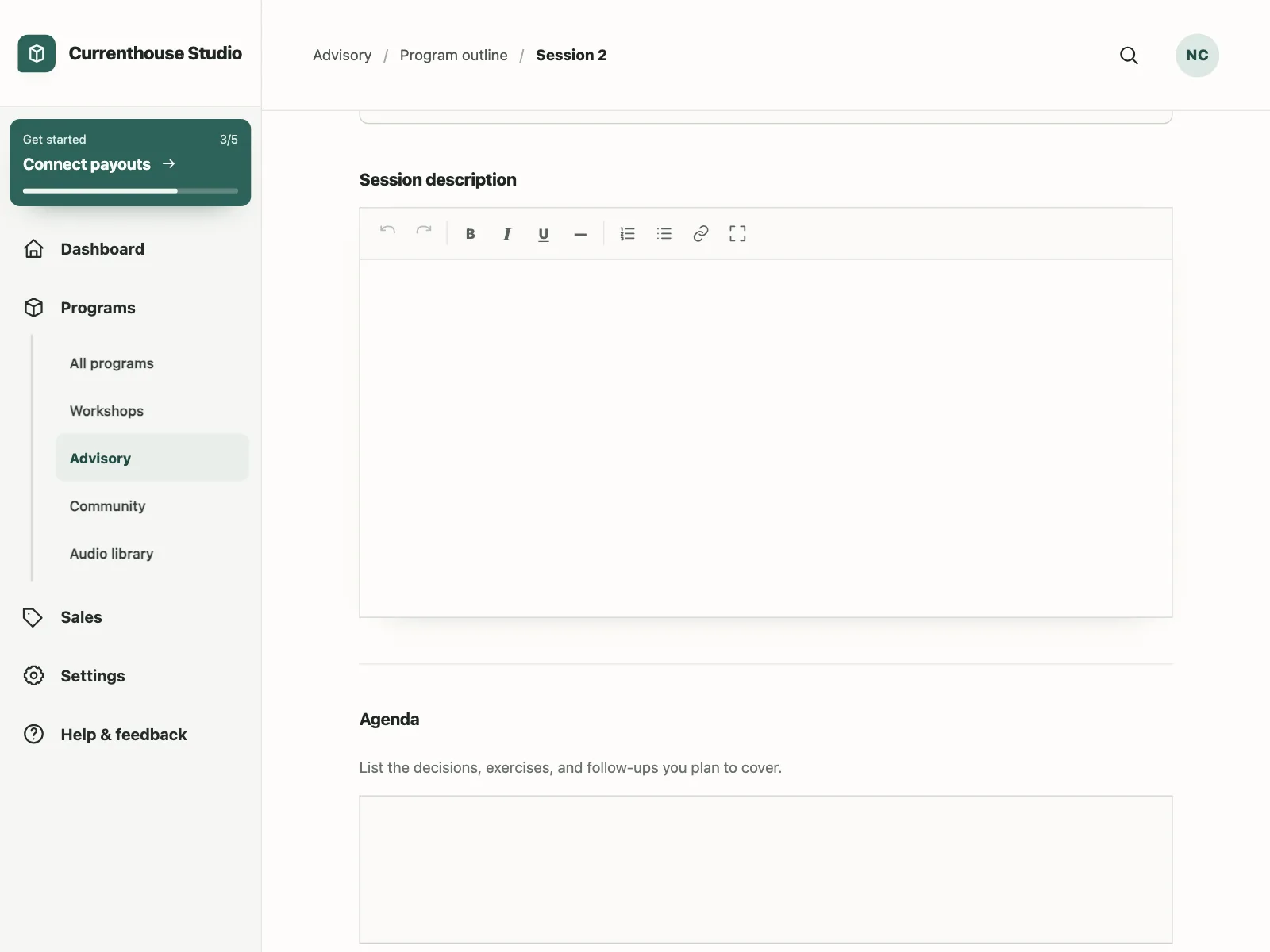 Rich text editor