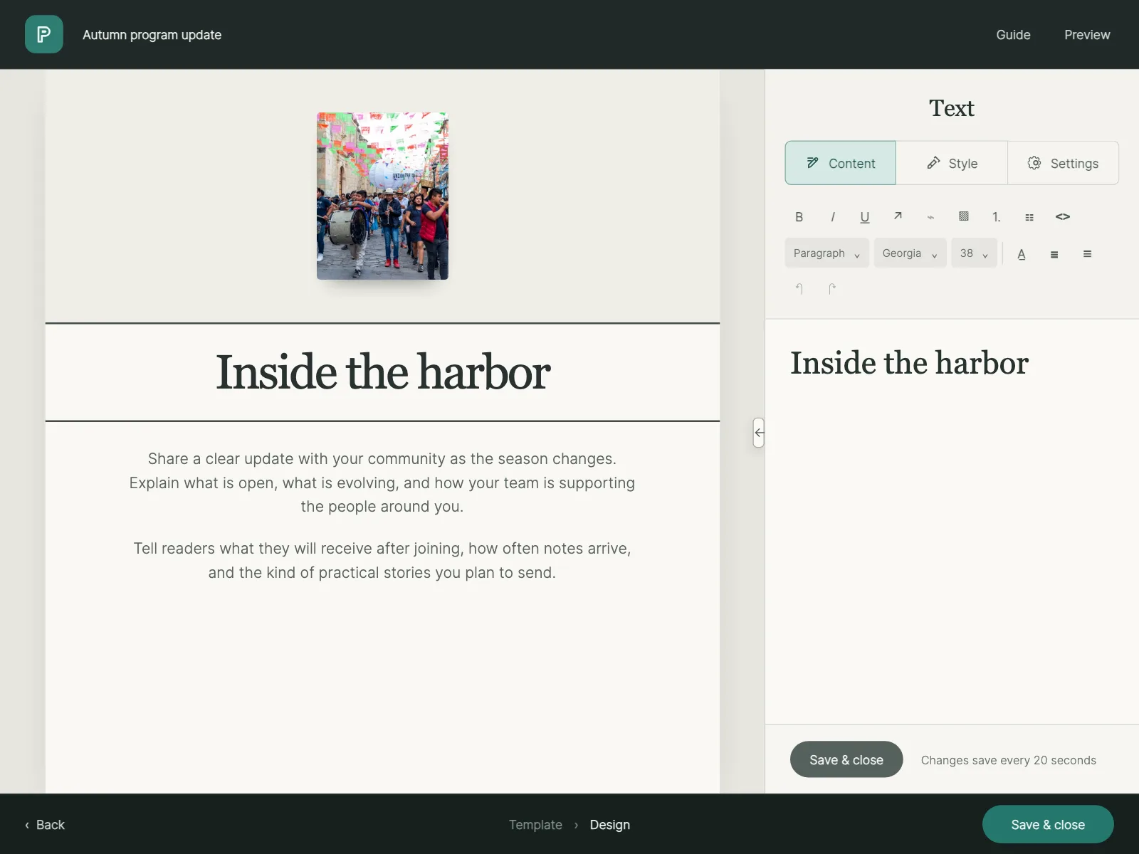 Rich text editor