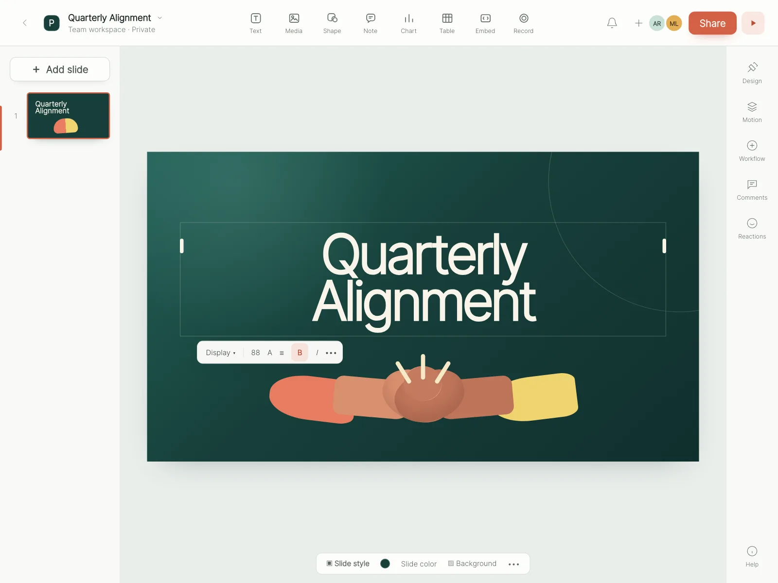 Rich text editor