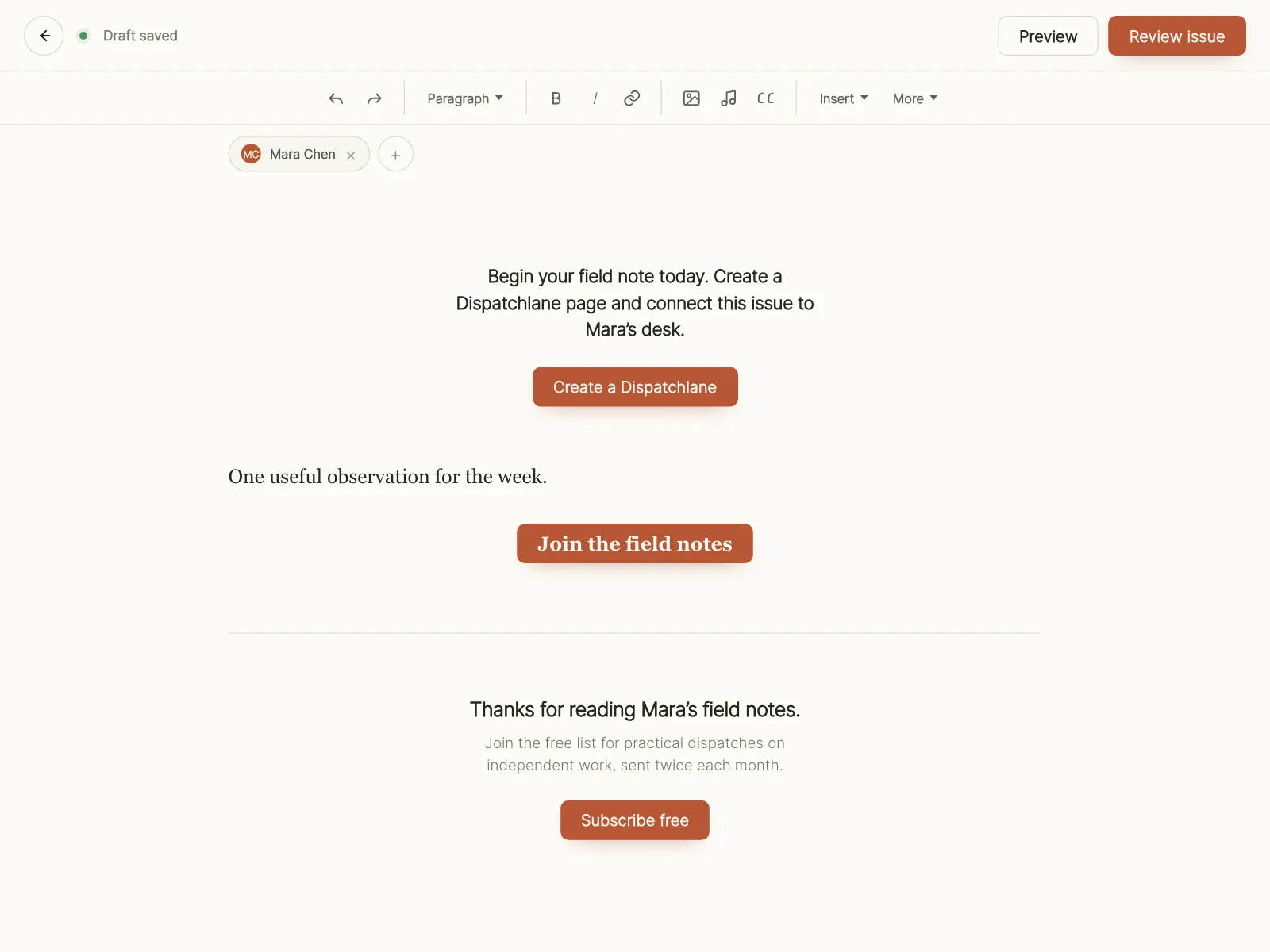 Rich text editor