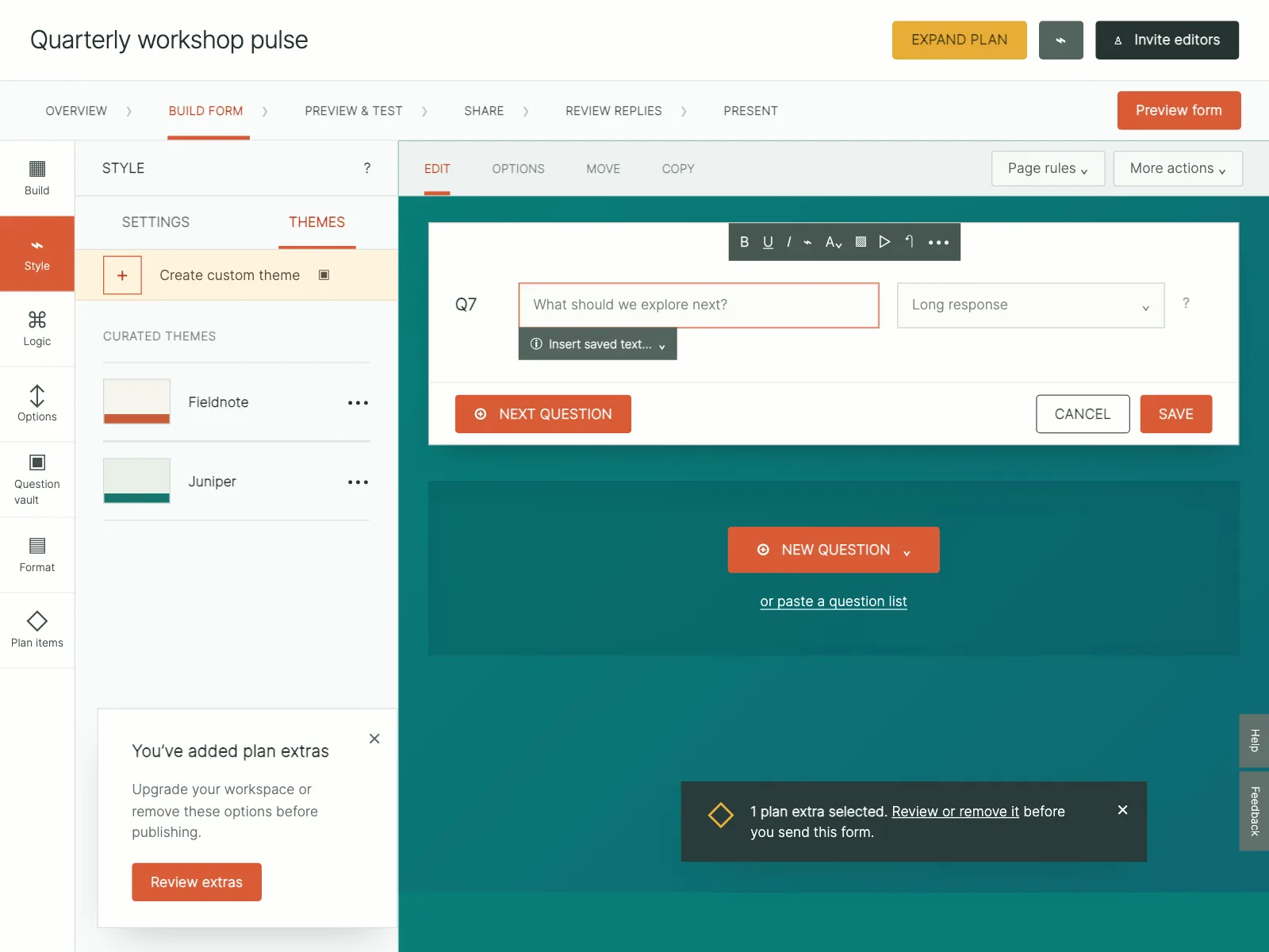 Rich text editor