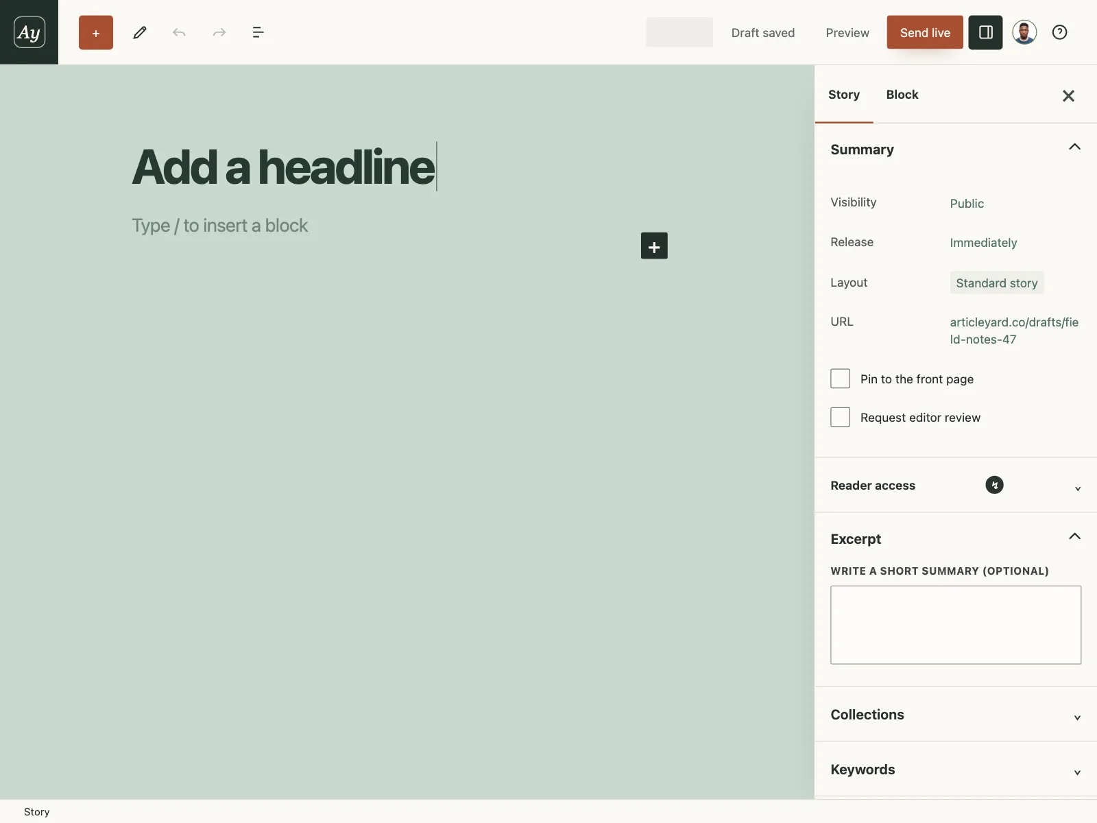 Rich text editor