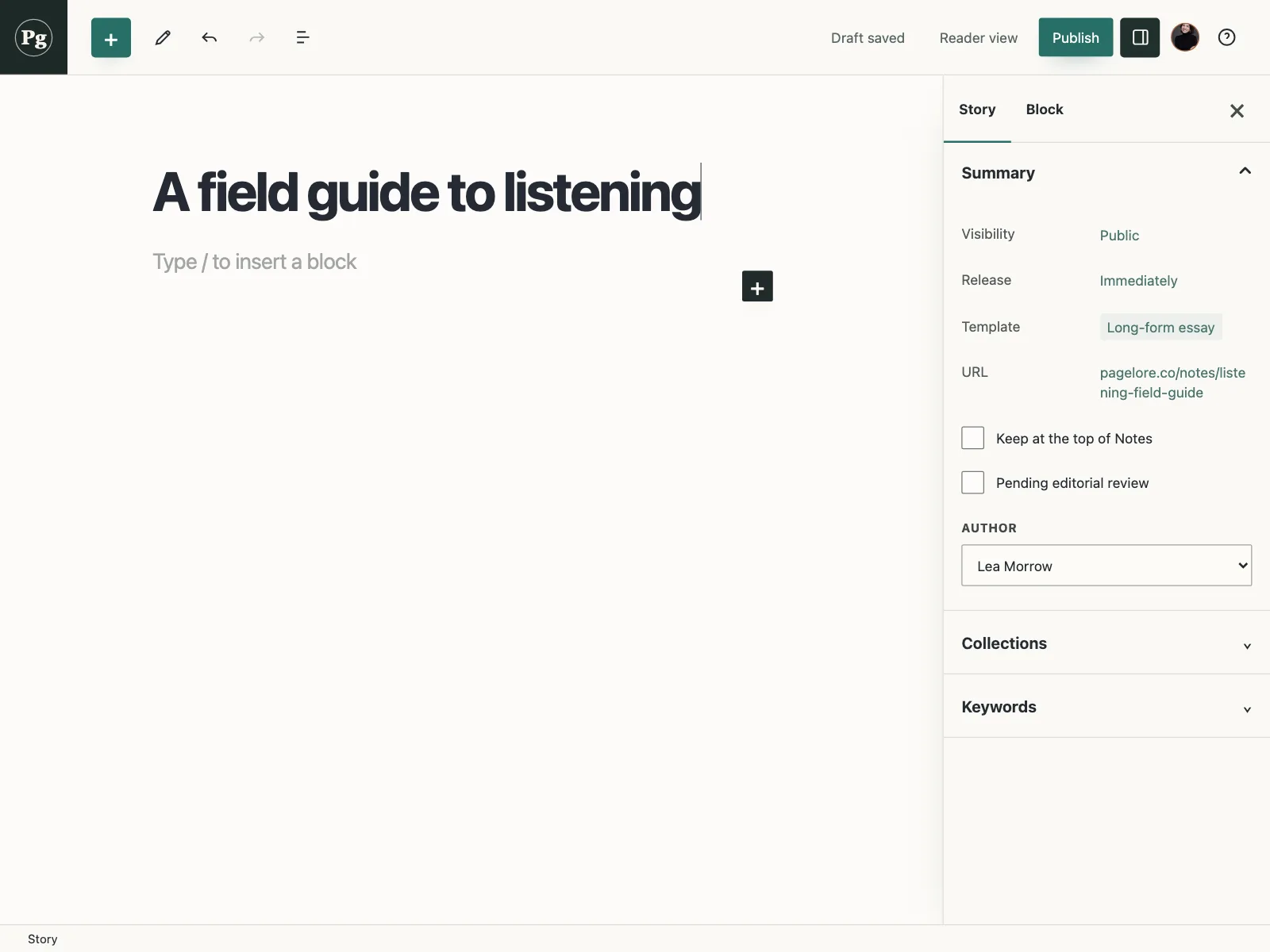 Rich text editor