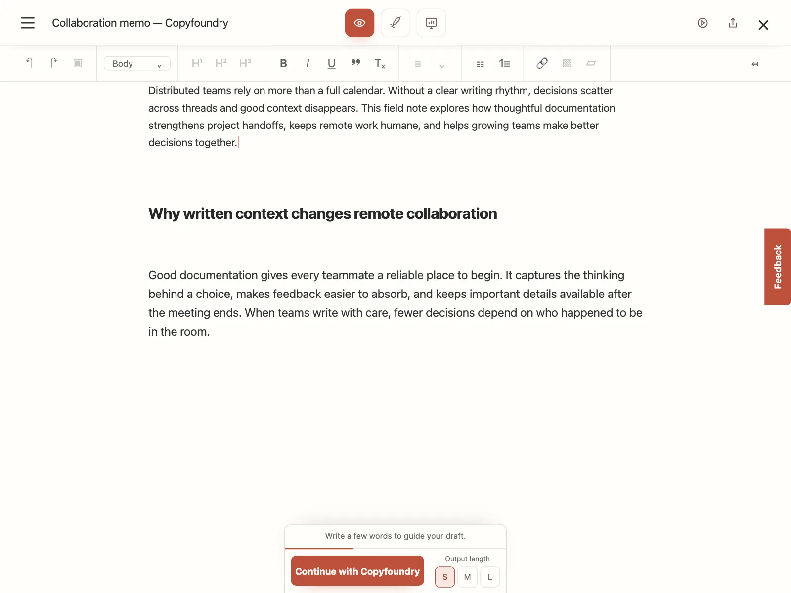 Rich text editor