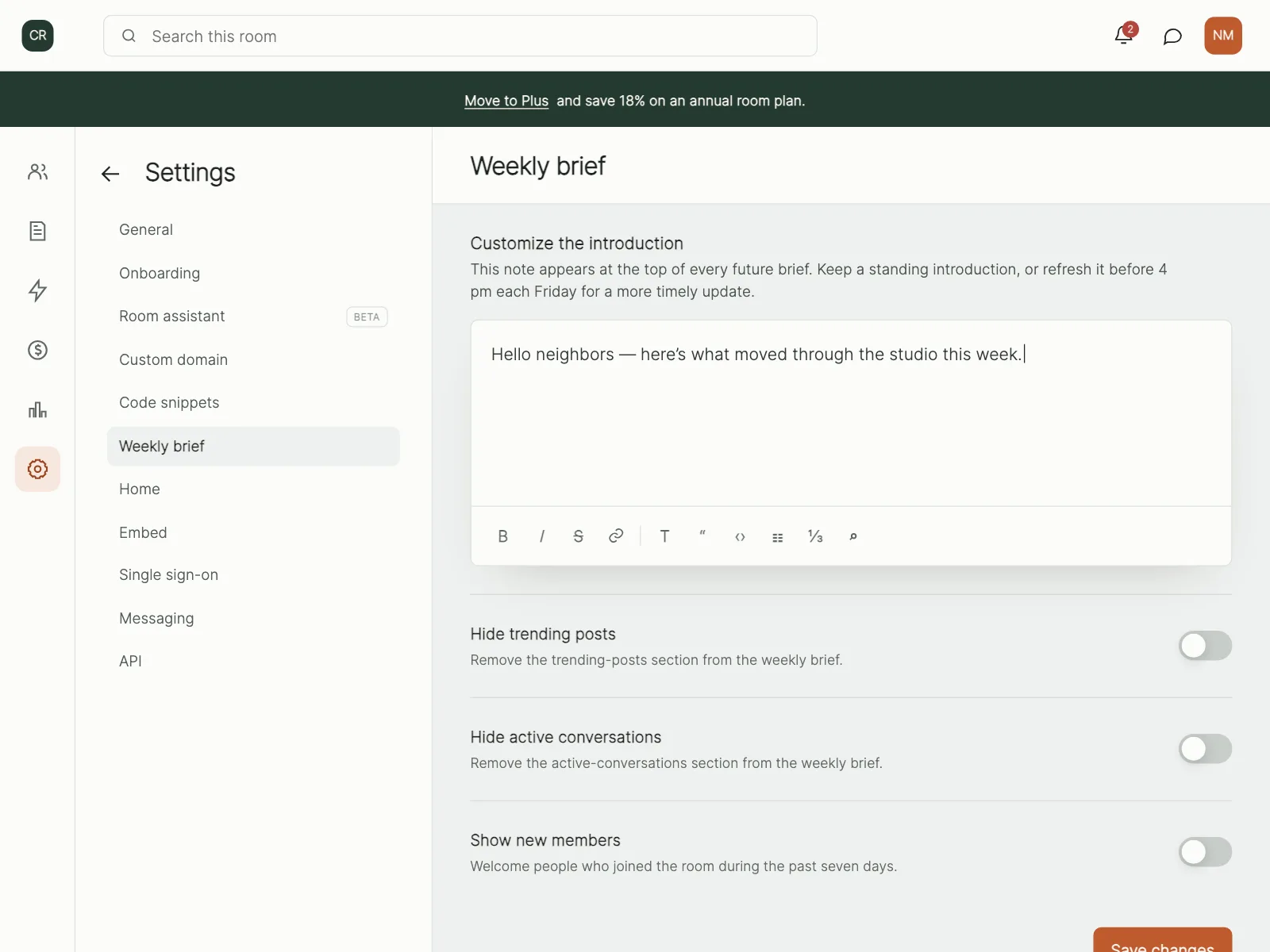 Rich text editor