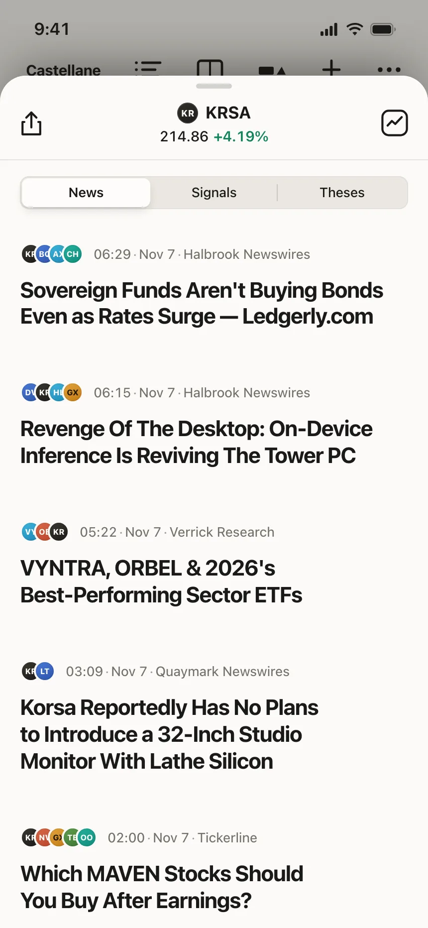 Segmented control