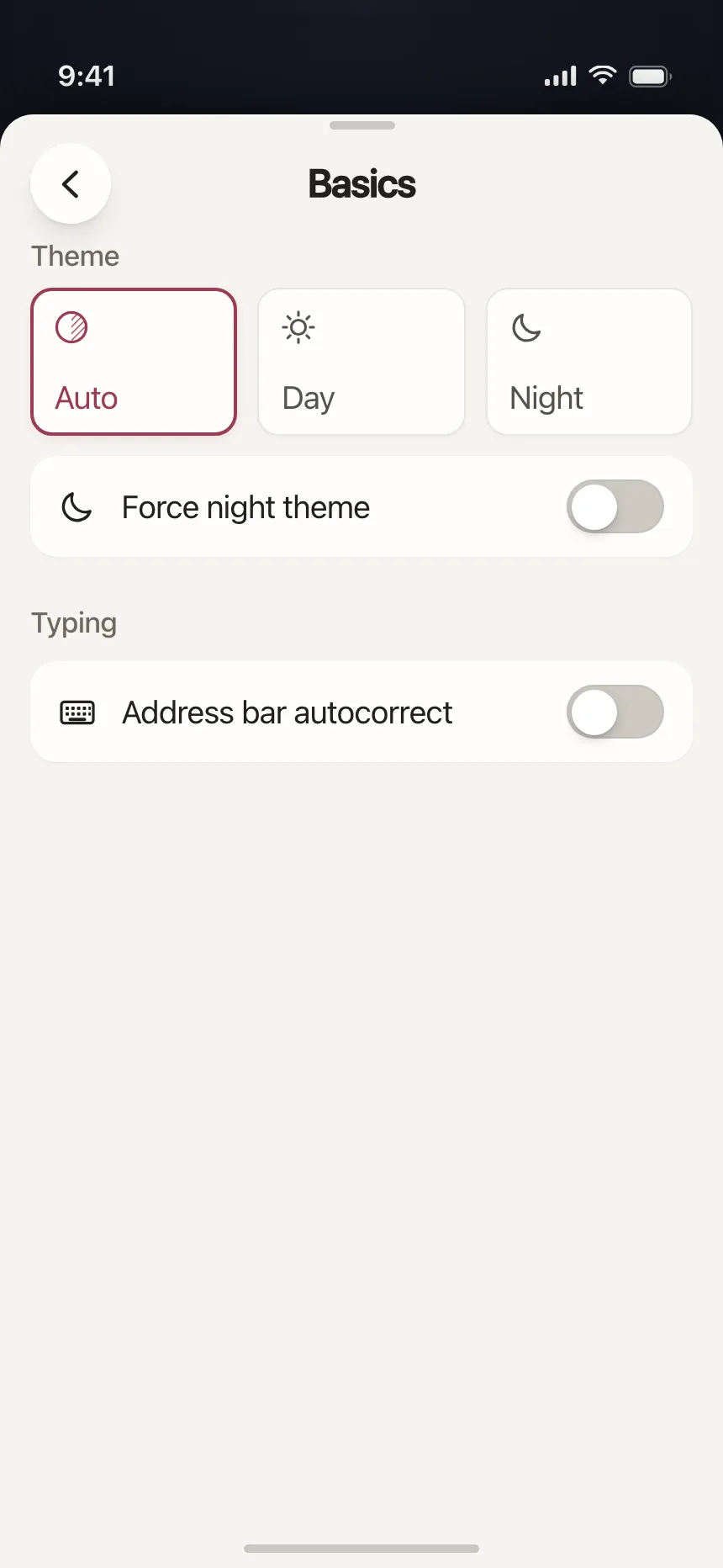 Settings