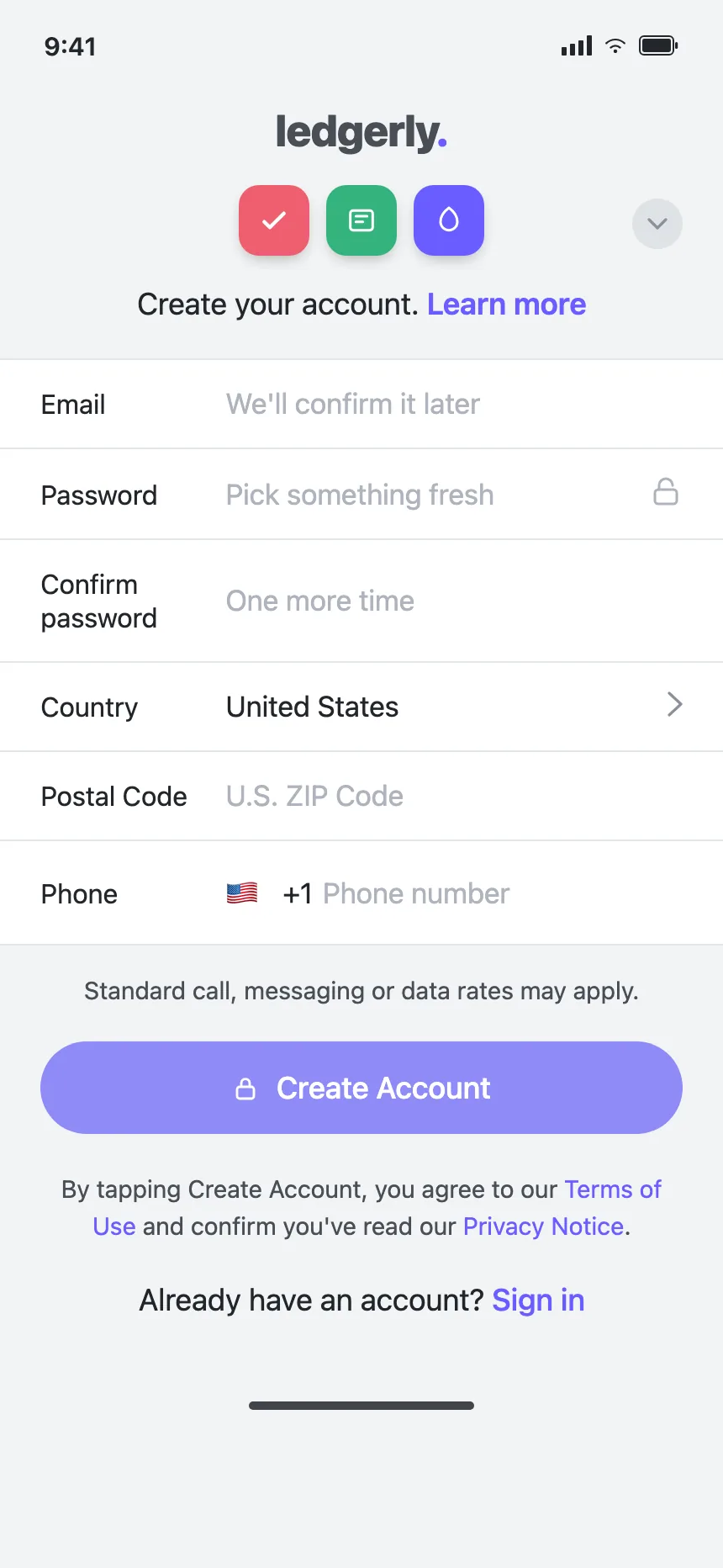Sign up