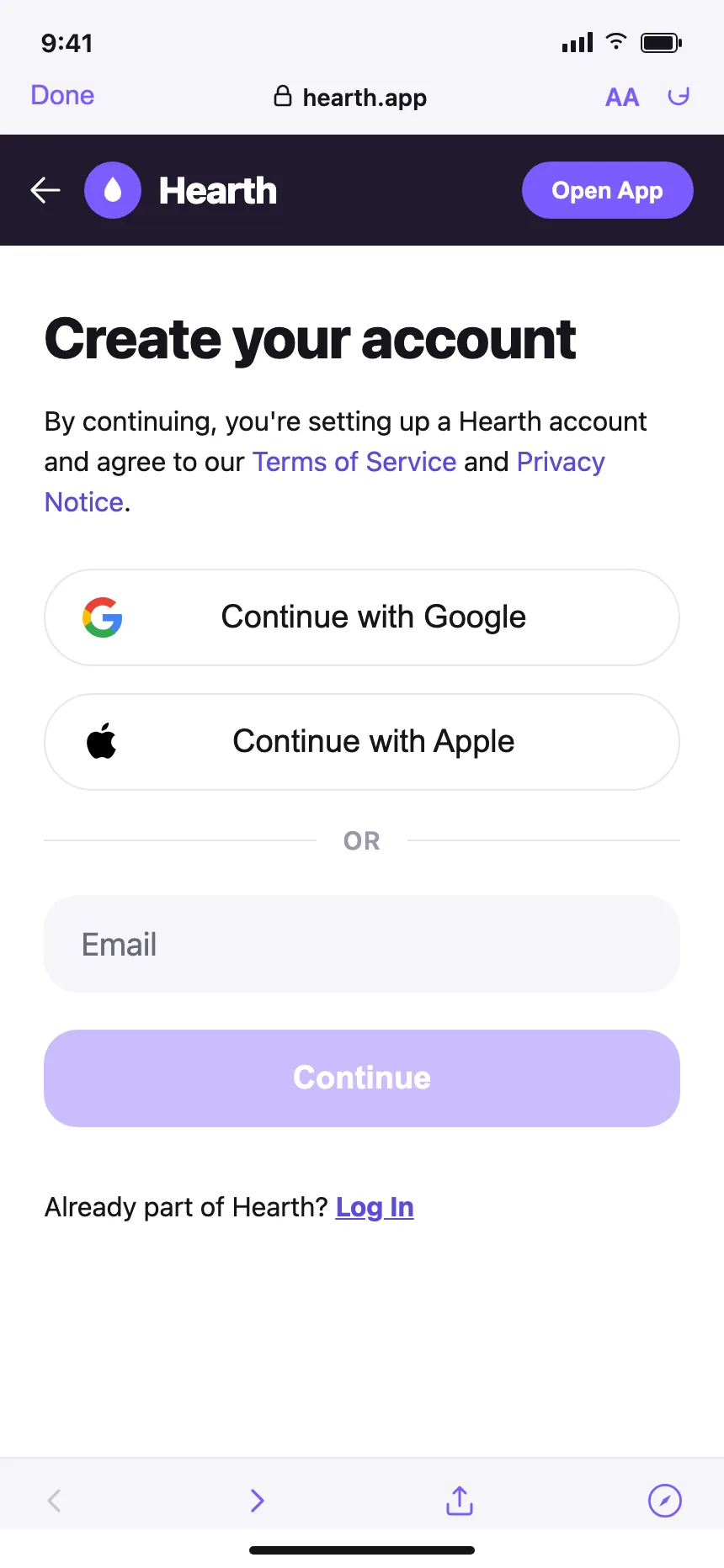 Sign up