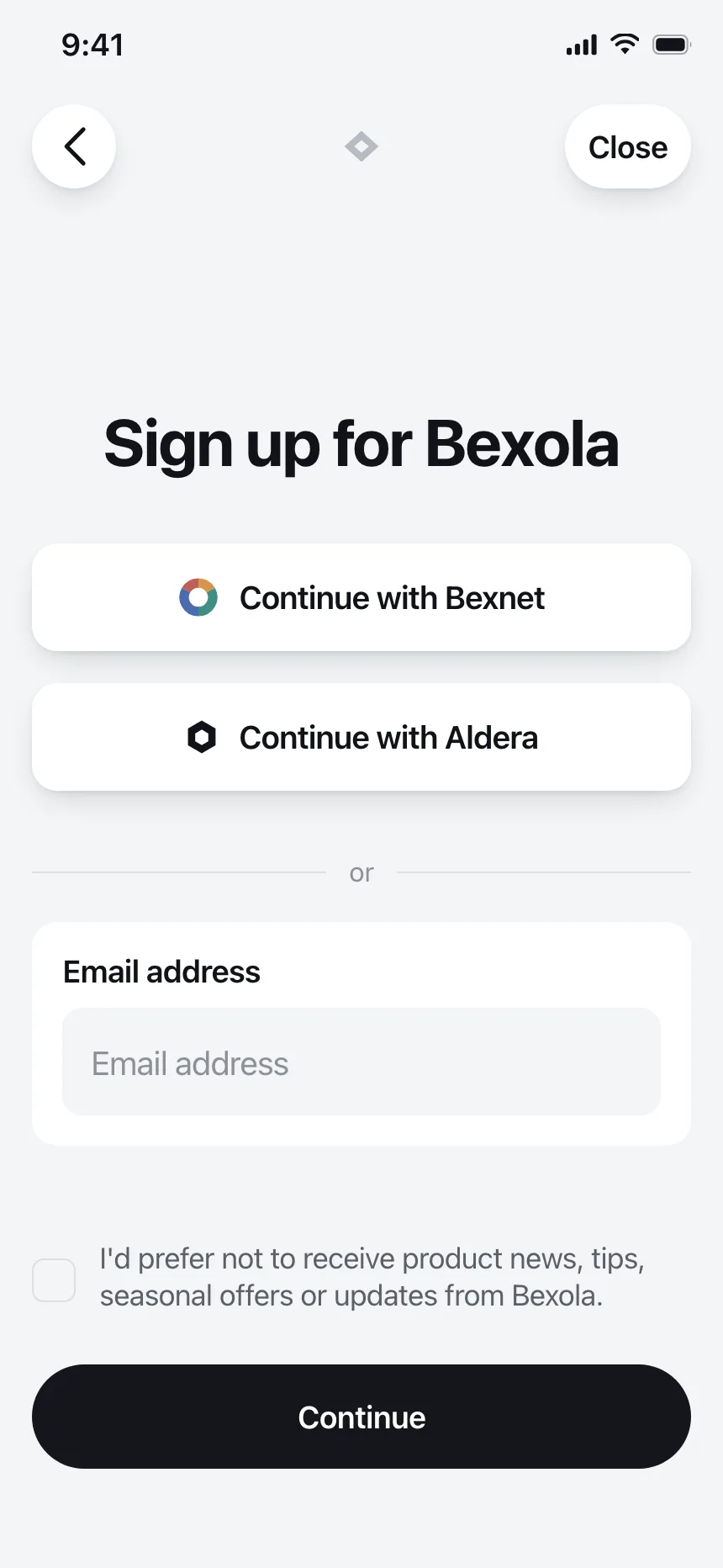 Sign up