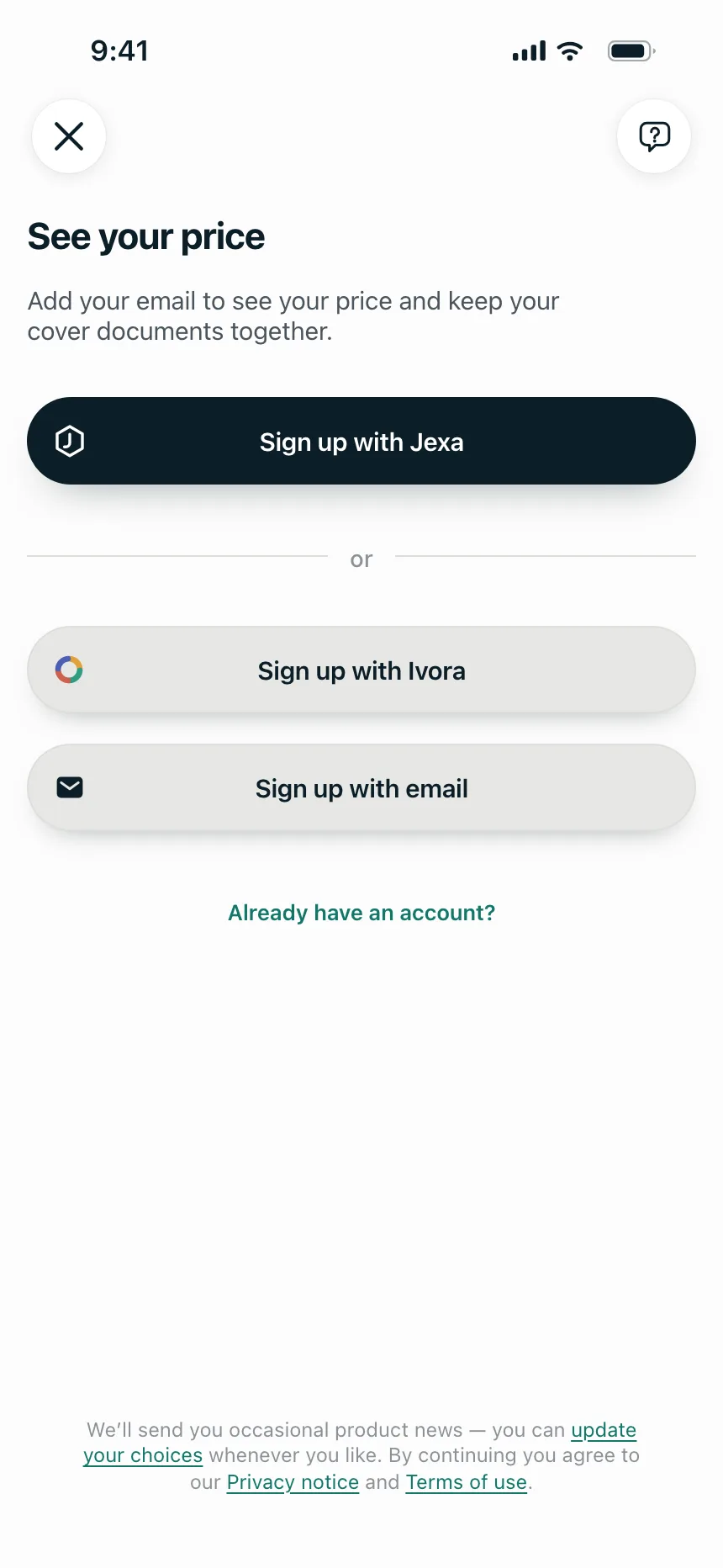 Sign up