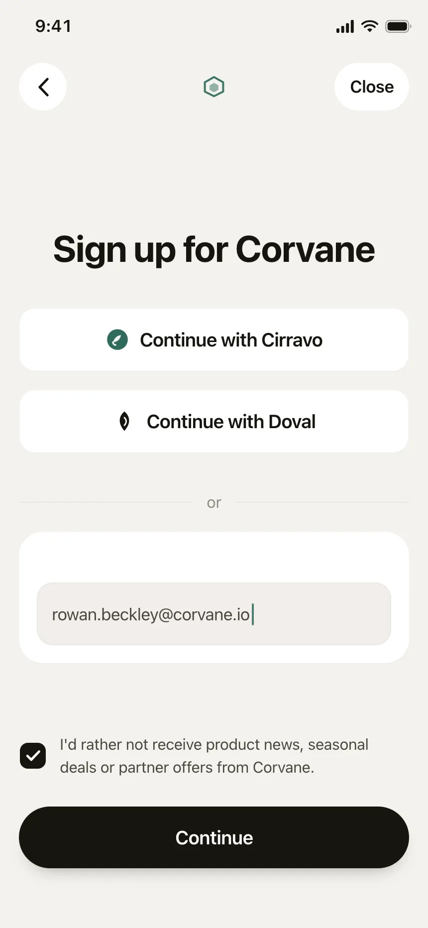 Sign up