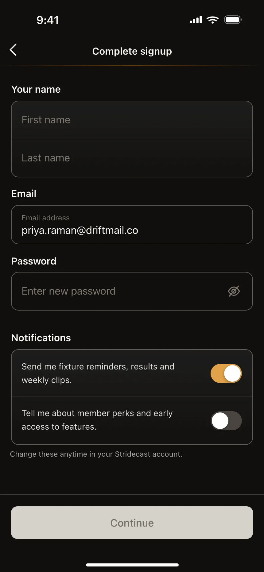 Sign up