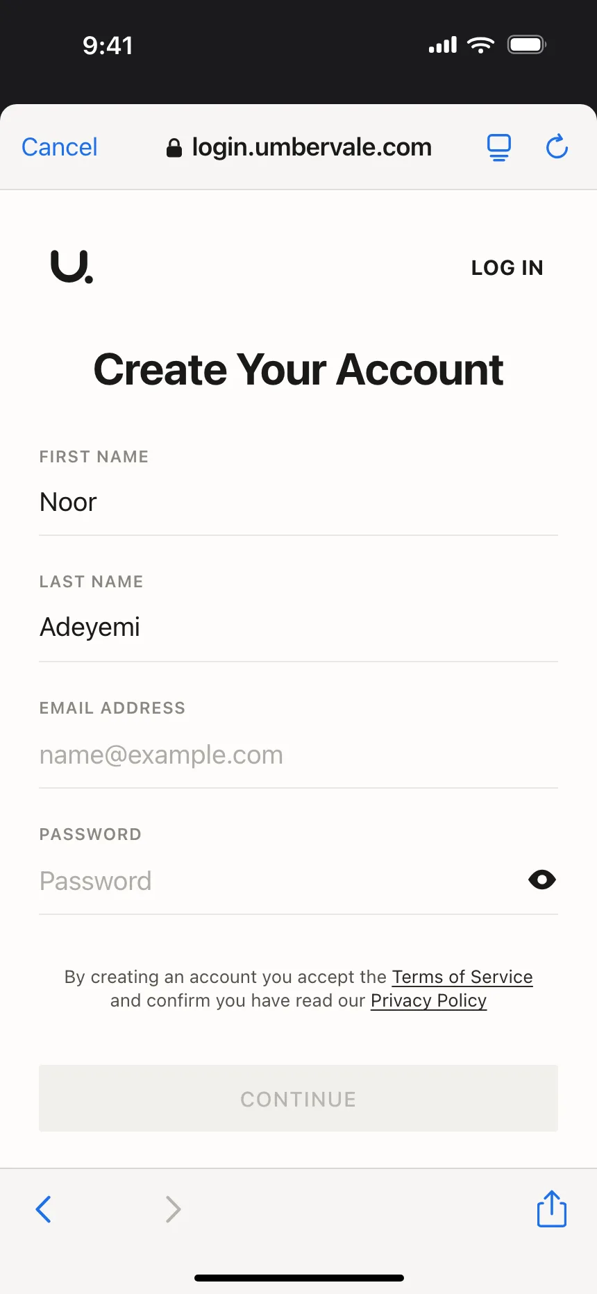 Sign up