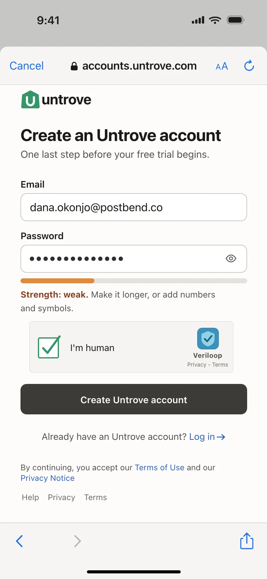 Sign up