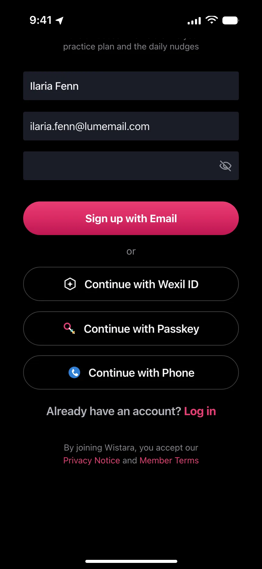 Sign up