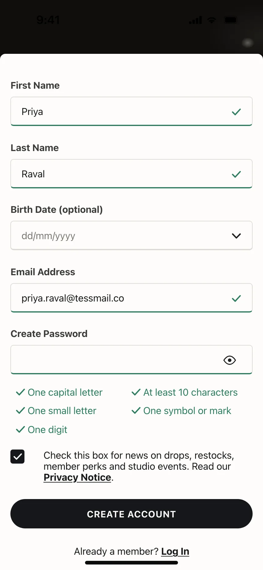 Sign up